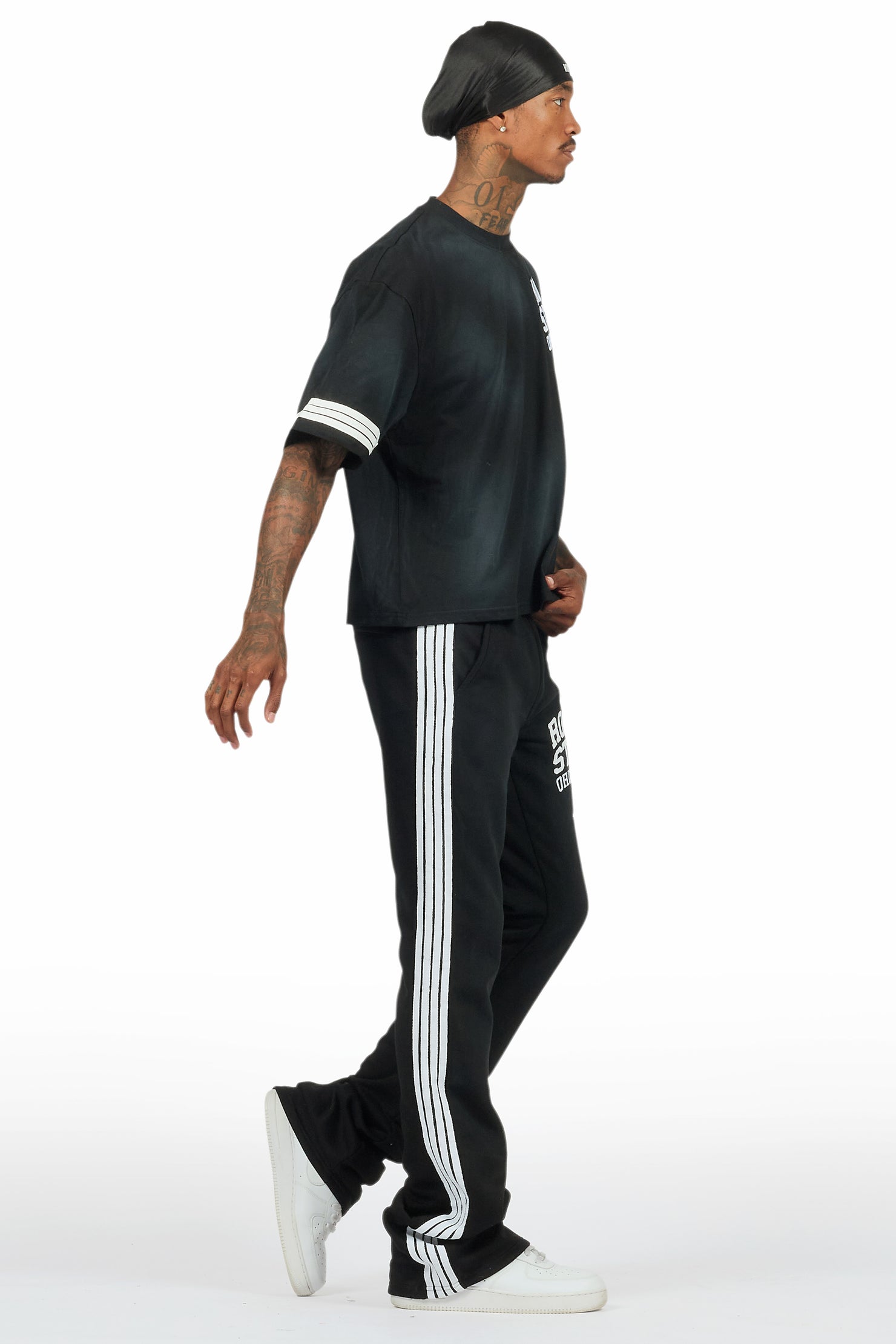 Gerrit Black T-Shirt/Stacked Flare Track Set