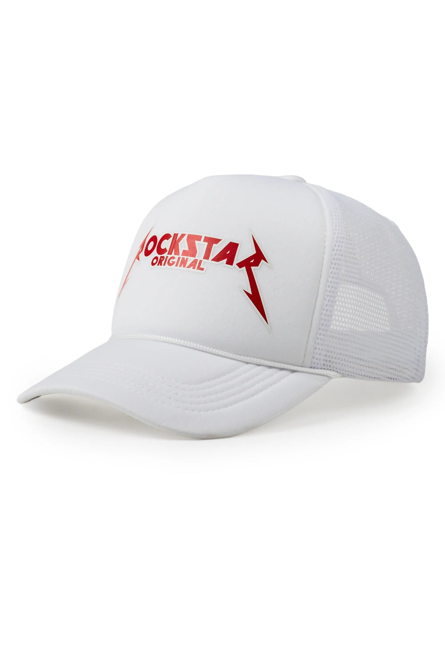 Rockband Logo Trucker Hat- White