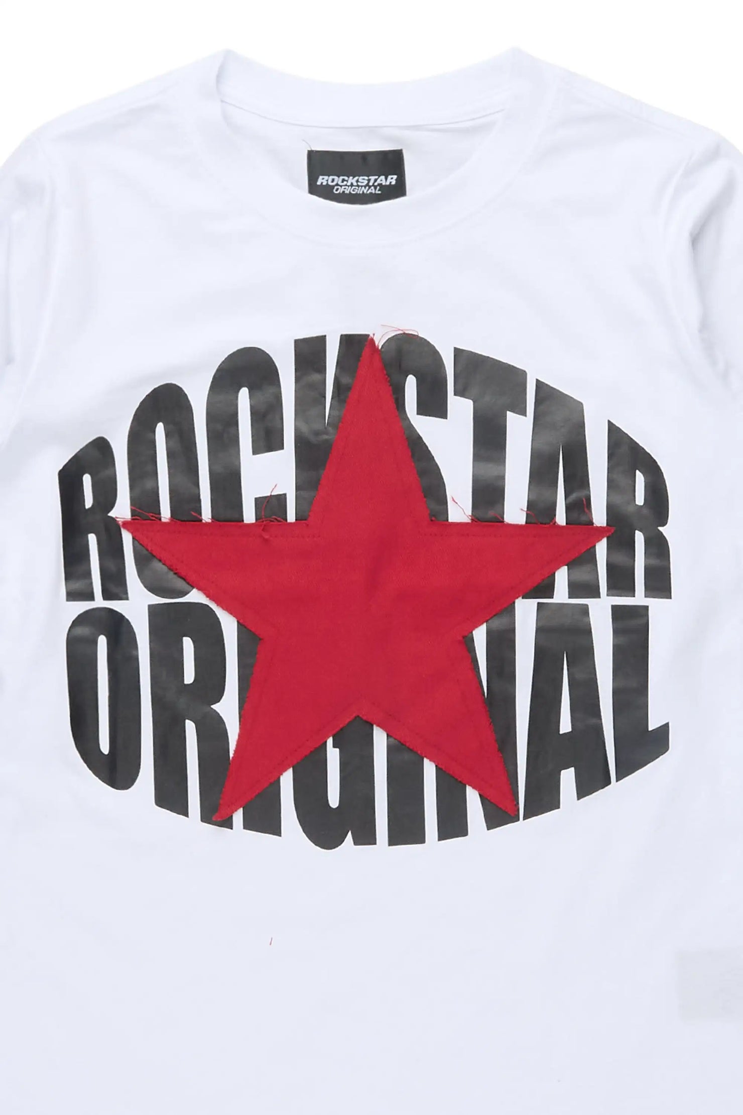 Boys State White L/S Graphic T-Shirt with Patch