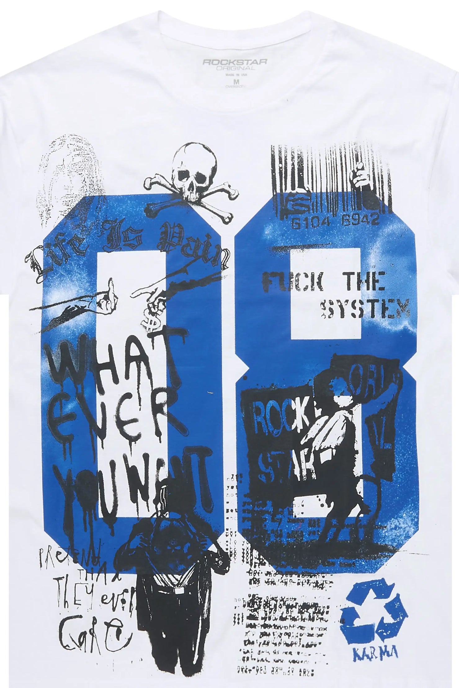 Grill 3.0 White/Blue Oversized Graphic T-Shirt