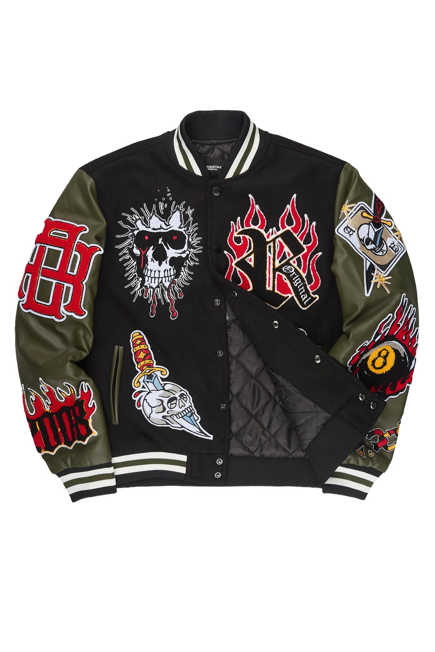 Clarke Black/Olive Varsity Jacket