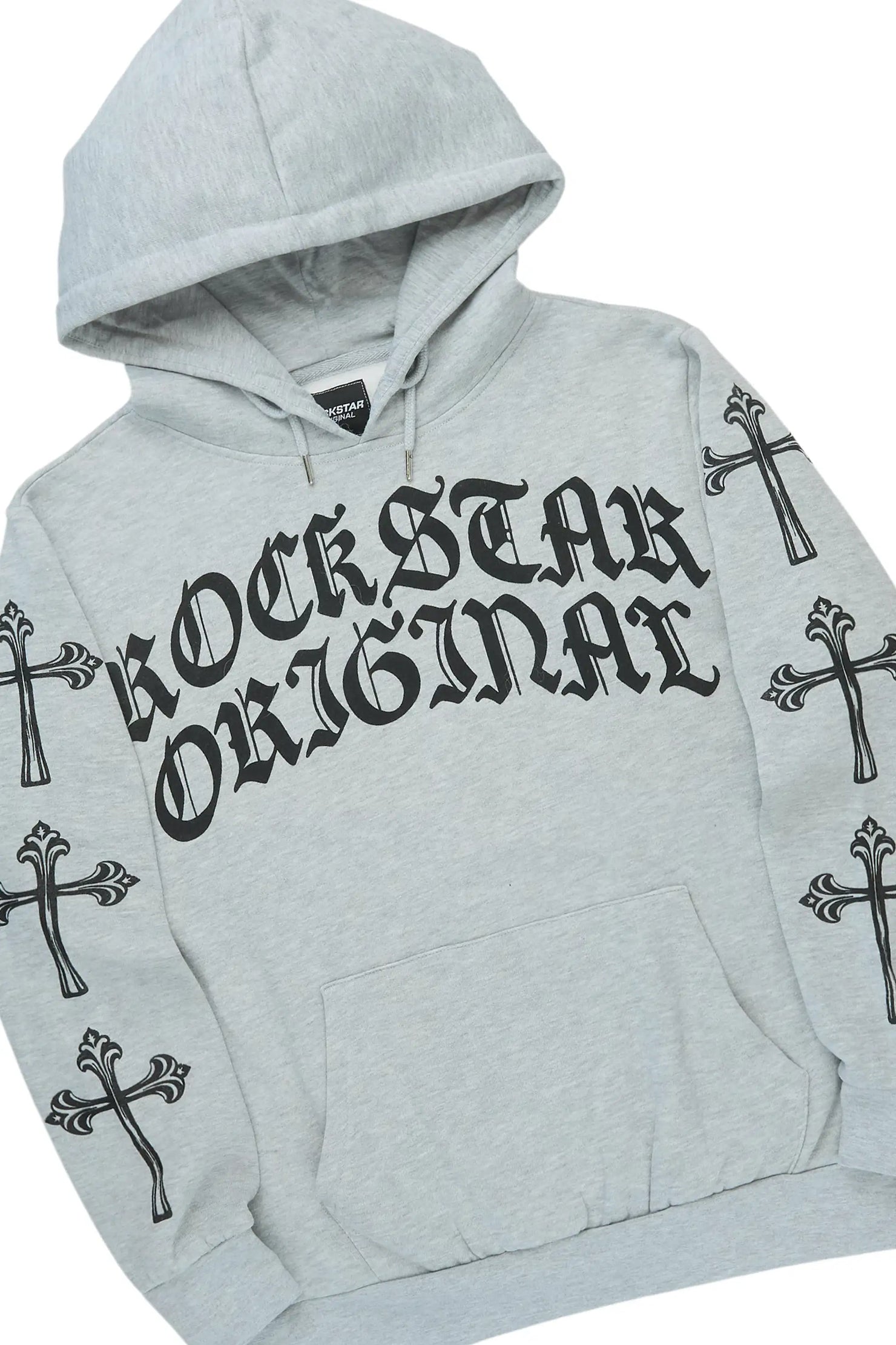 Michael Heather Grey/Black Hoodie/Stacked Flare Track Set
