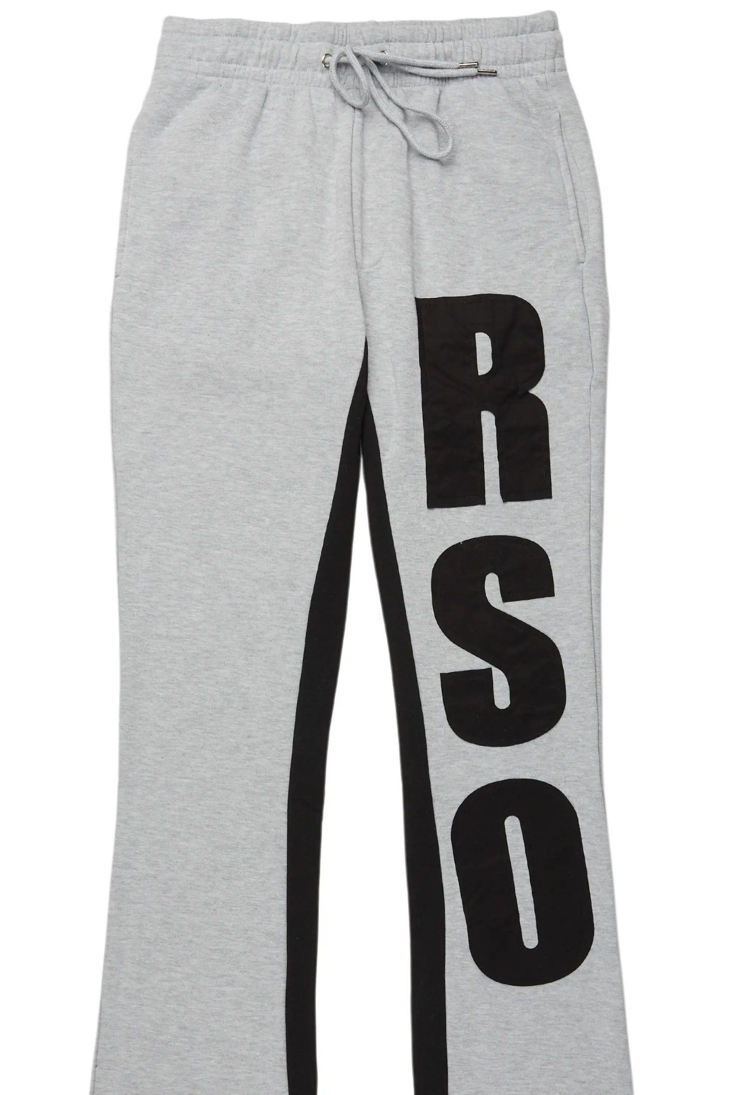 Uko Heather Grey Stacked Baggy Track Pant
