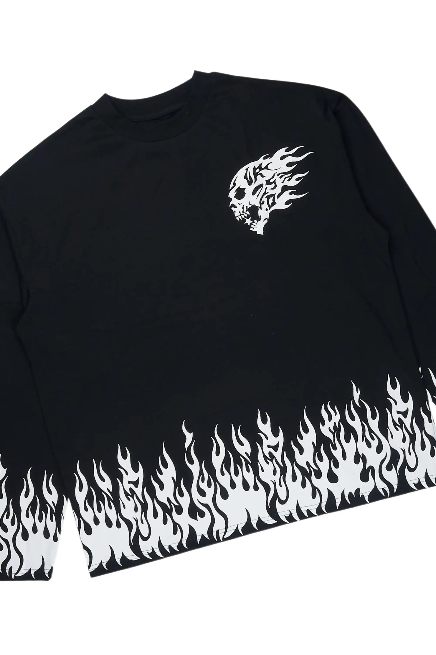 Bubble Black/White Long Sleeve T-Shirt/Short Set