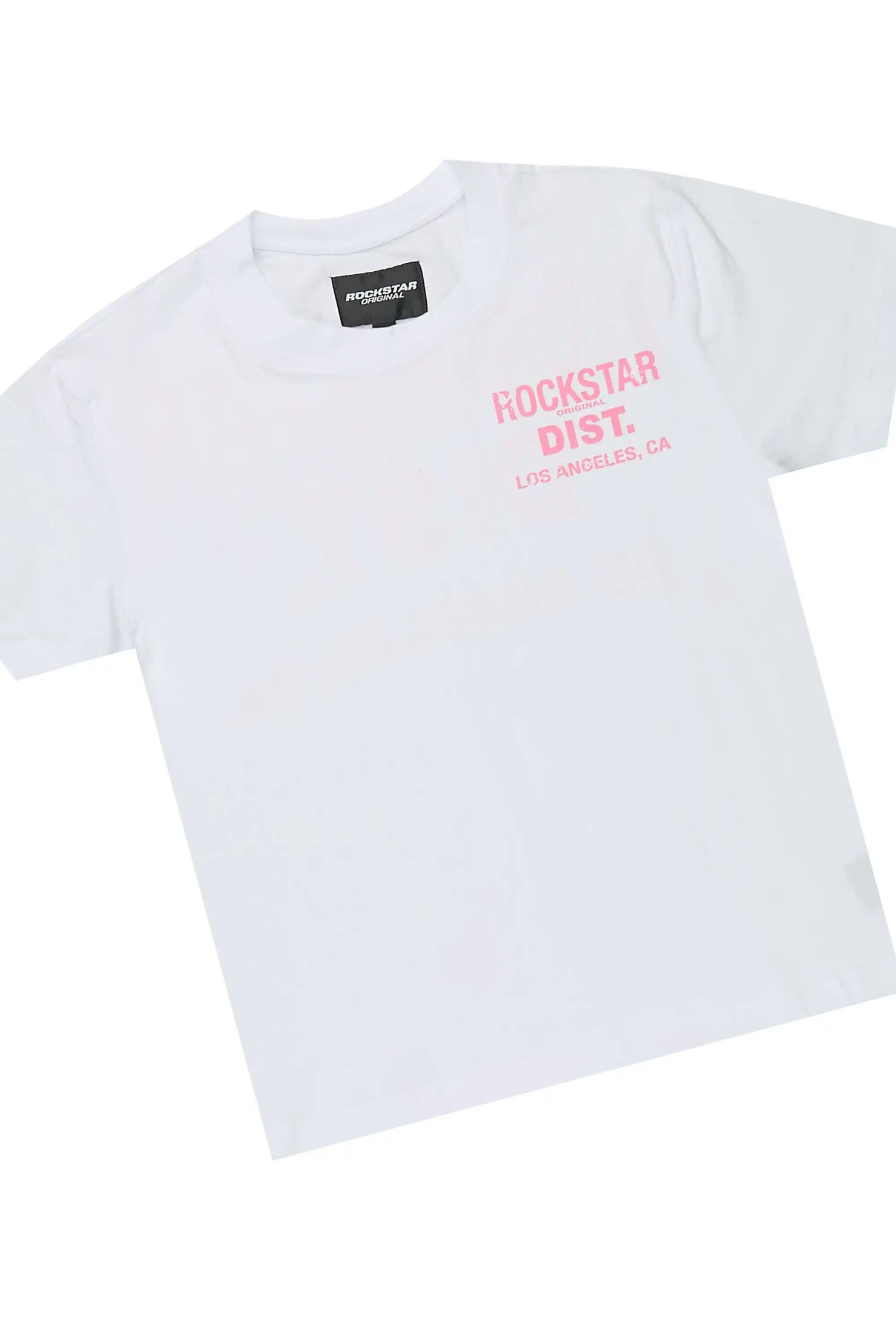 Girls Dalasia 2.0 White/Pink T-Shirt Track Set