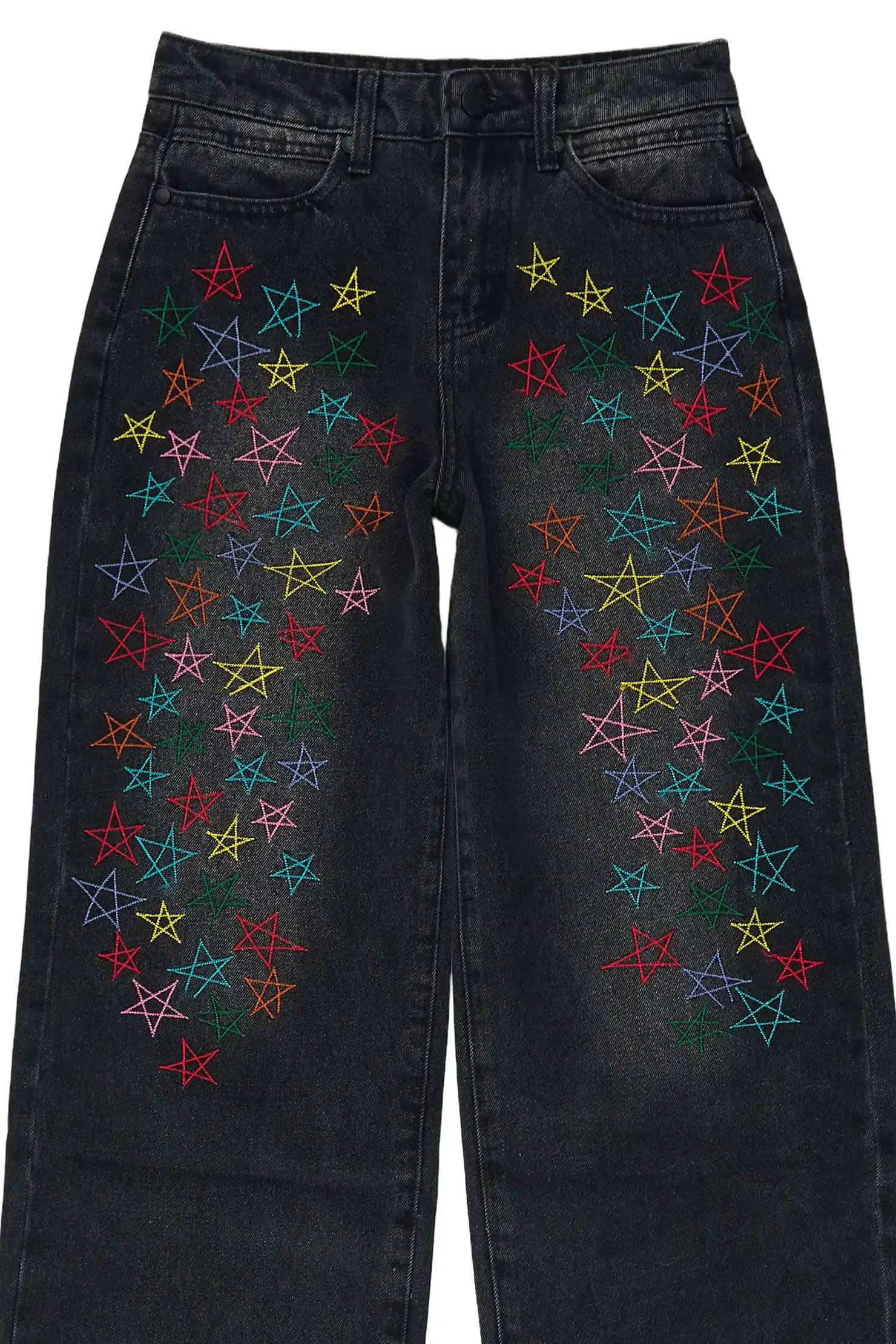 Girls Levie Washed Black Baggy Fit Jean