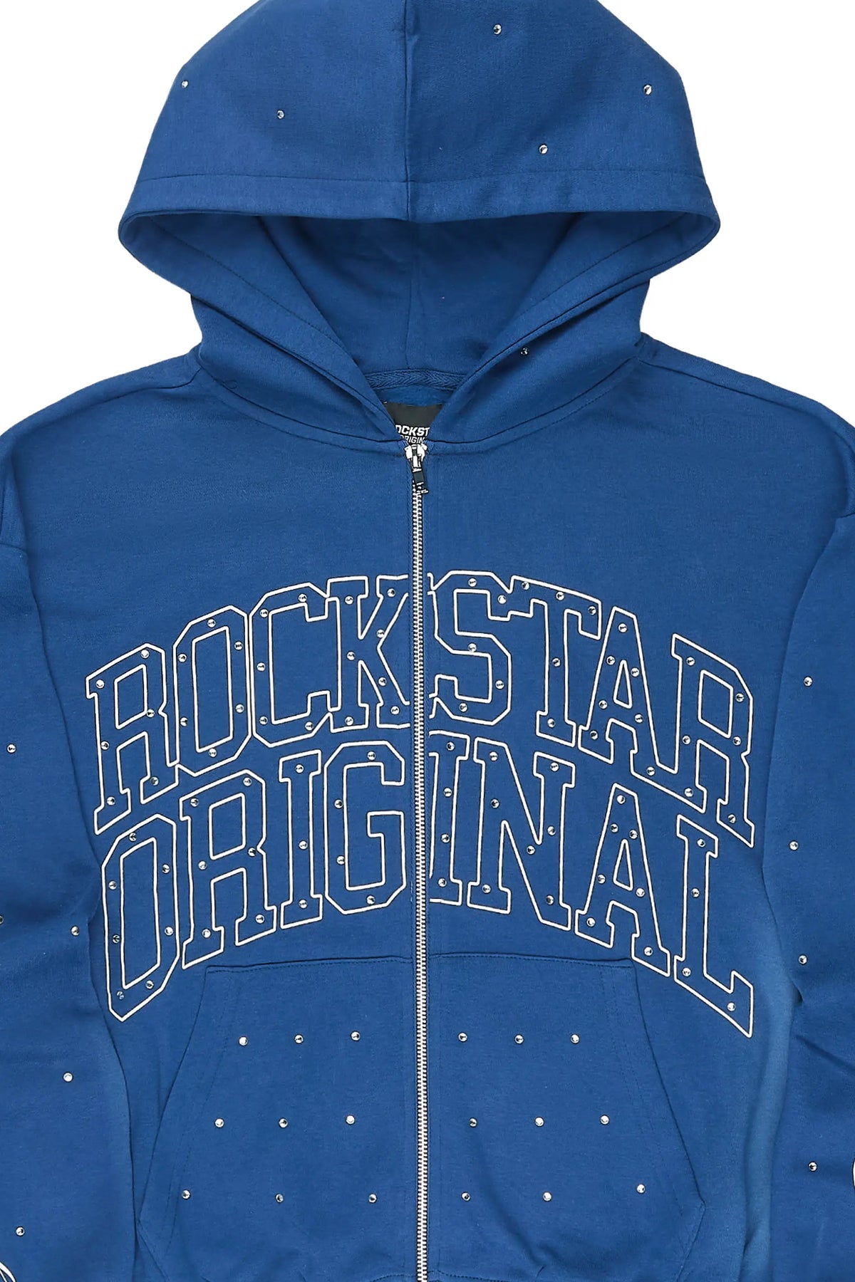 Alvina Navy Rhinestone Zip Up Hoodie
