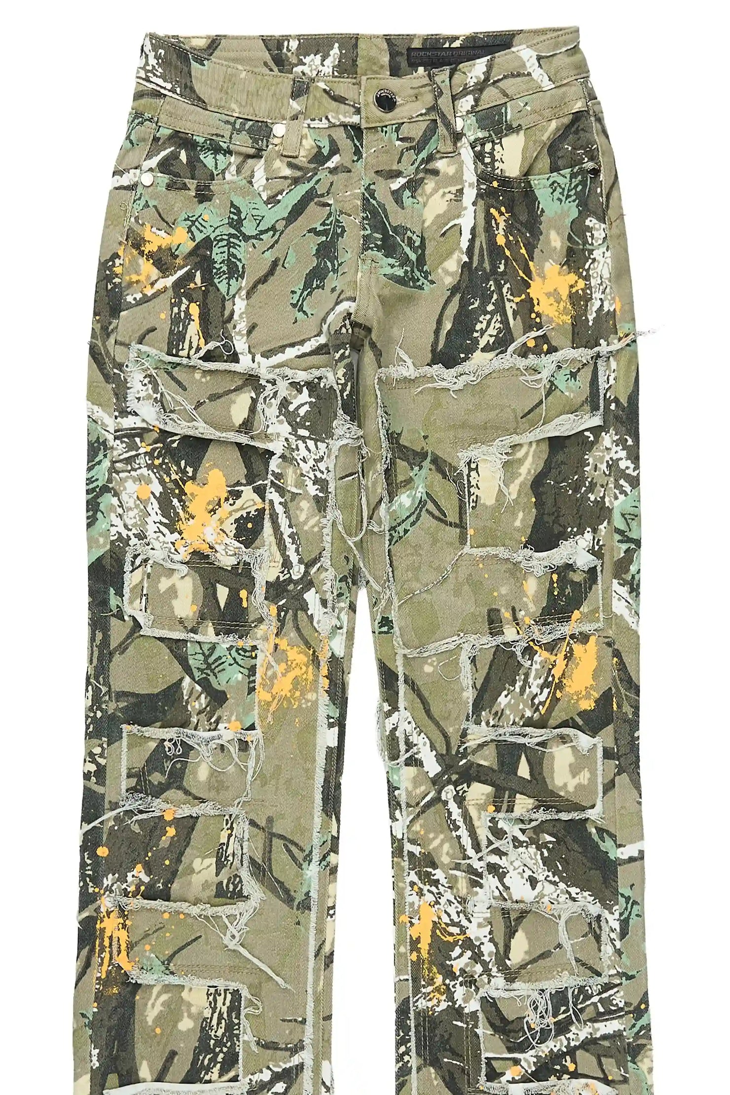 Boys Jorma Tree Camo Stacked Painter Flare Jean