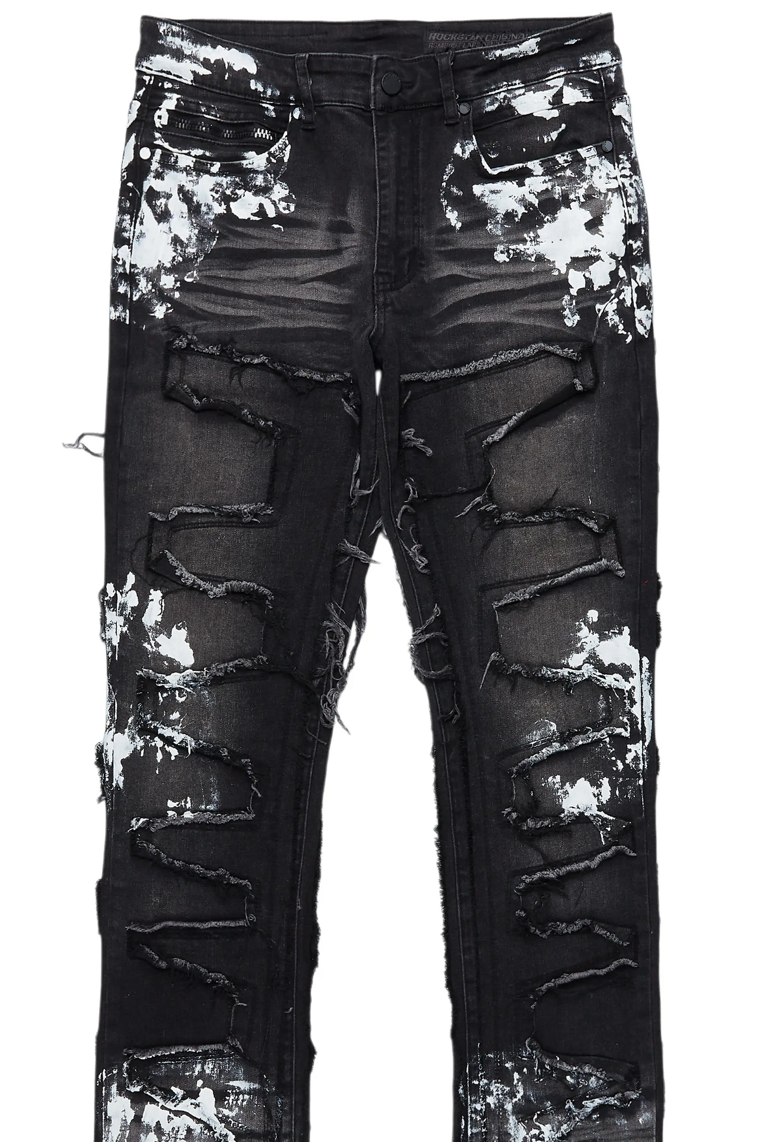 Kodak Grey/White Painter Stacked Flare Fringe Jean