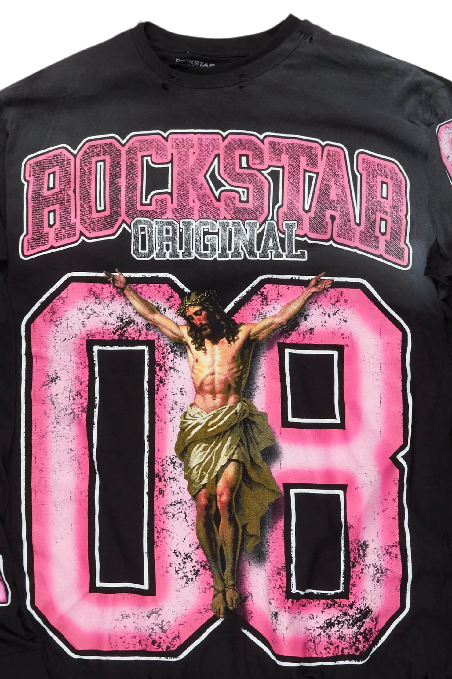 Fields Black Double Layer Long Sleeve Graphic T-Shirt