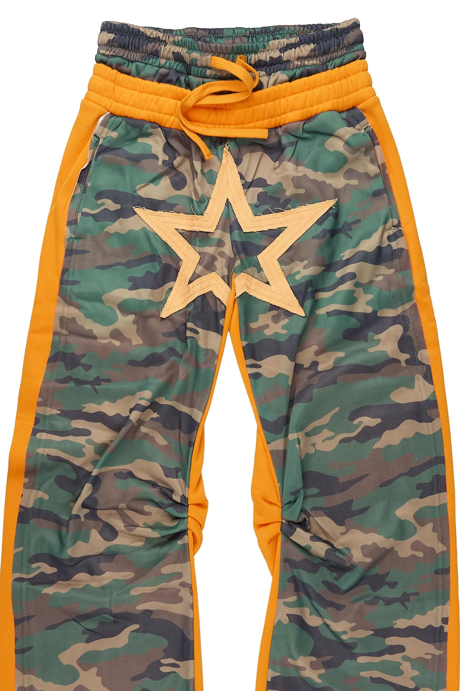 Boys Canaan Camo/Orange Double Waisted Baggy Track Pant