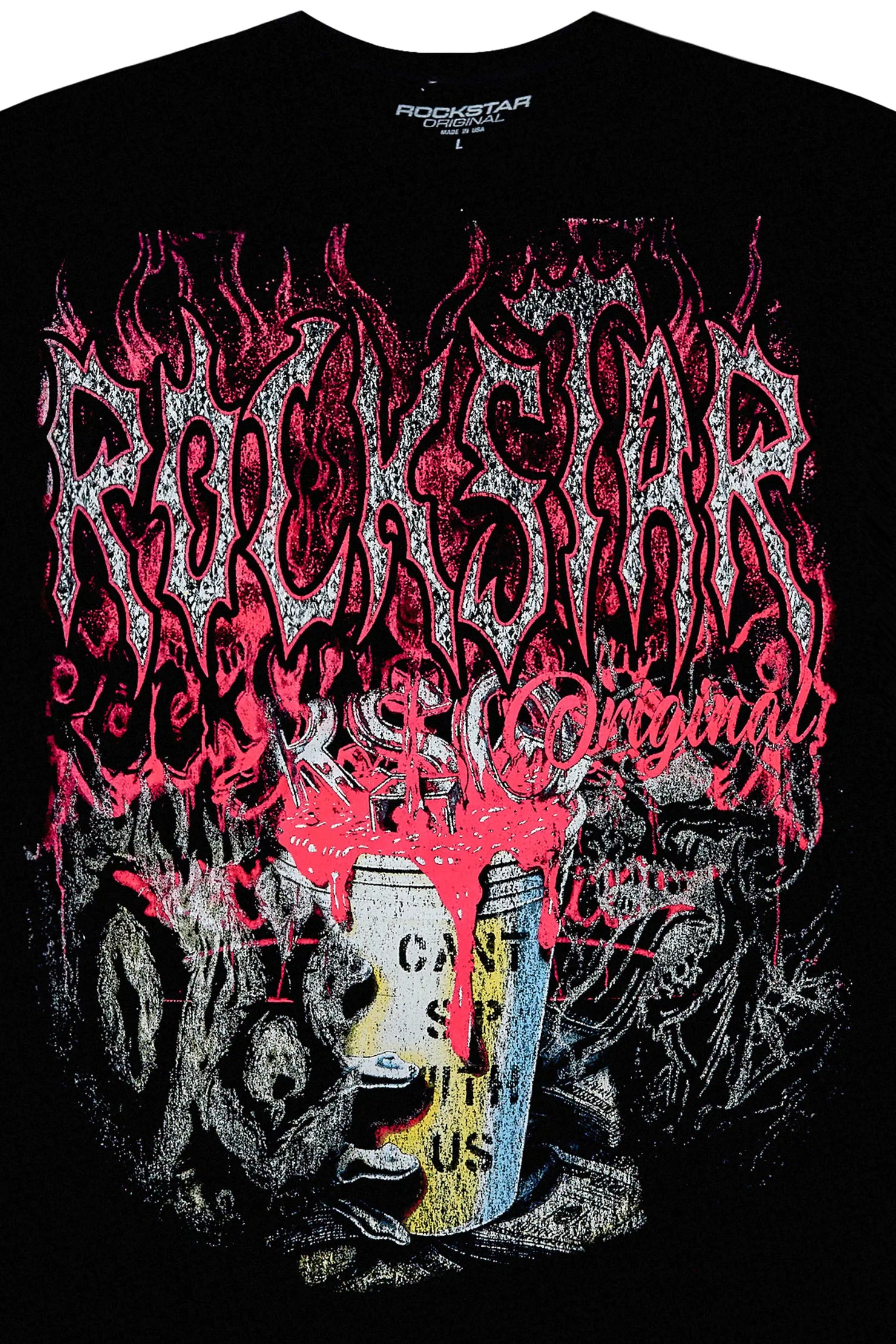 Roux Black Oversized Graphic T-Shirt