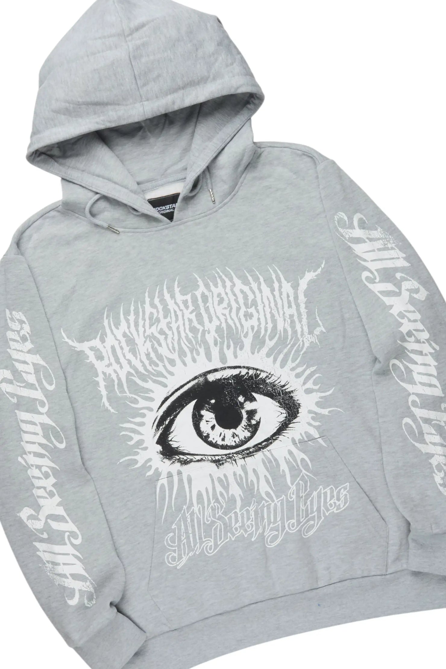 All Seeing Eyes Heather Grey Stacked Flare Track Pant Set