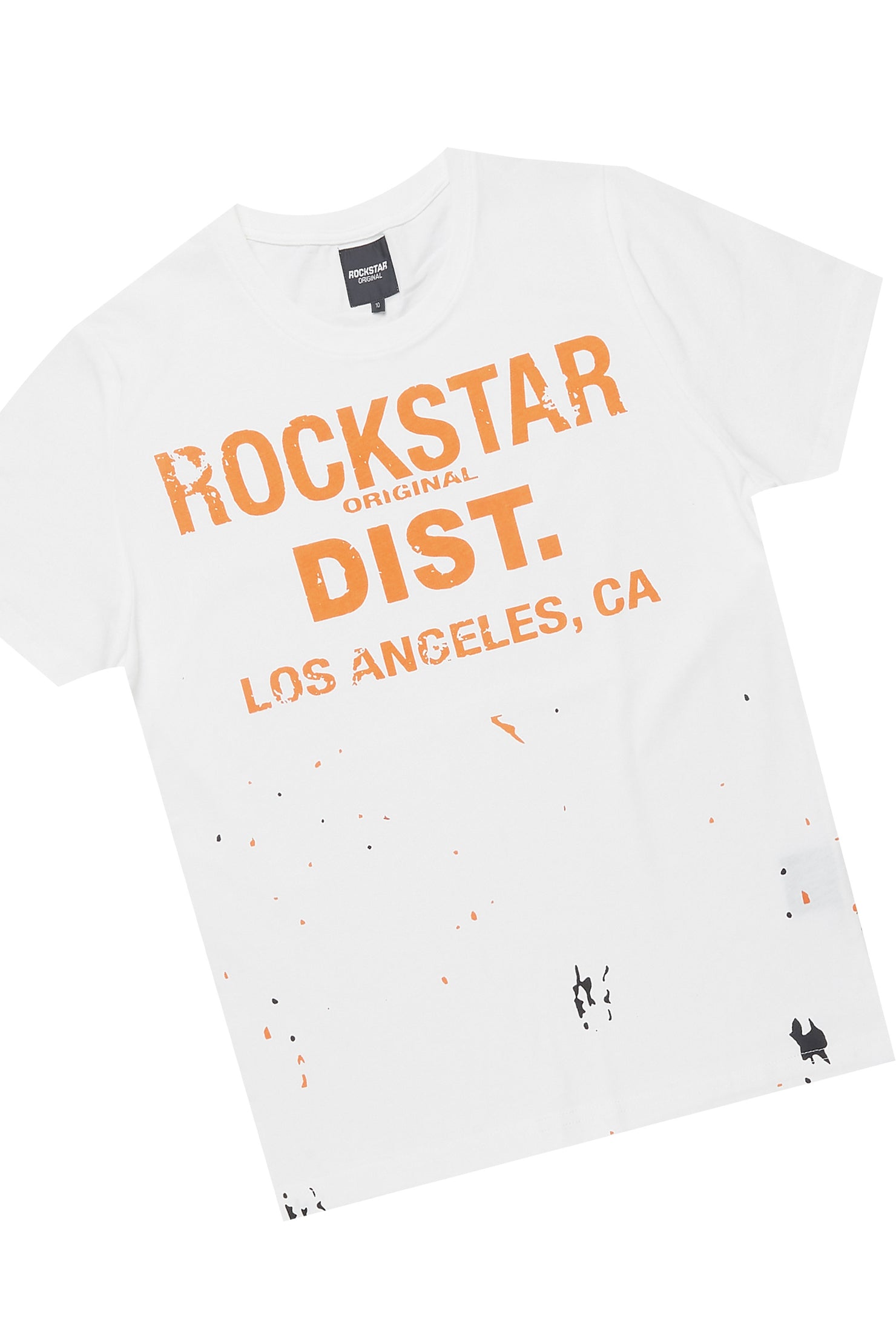 Boys Scottie White/Orange Short Set