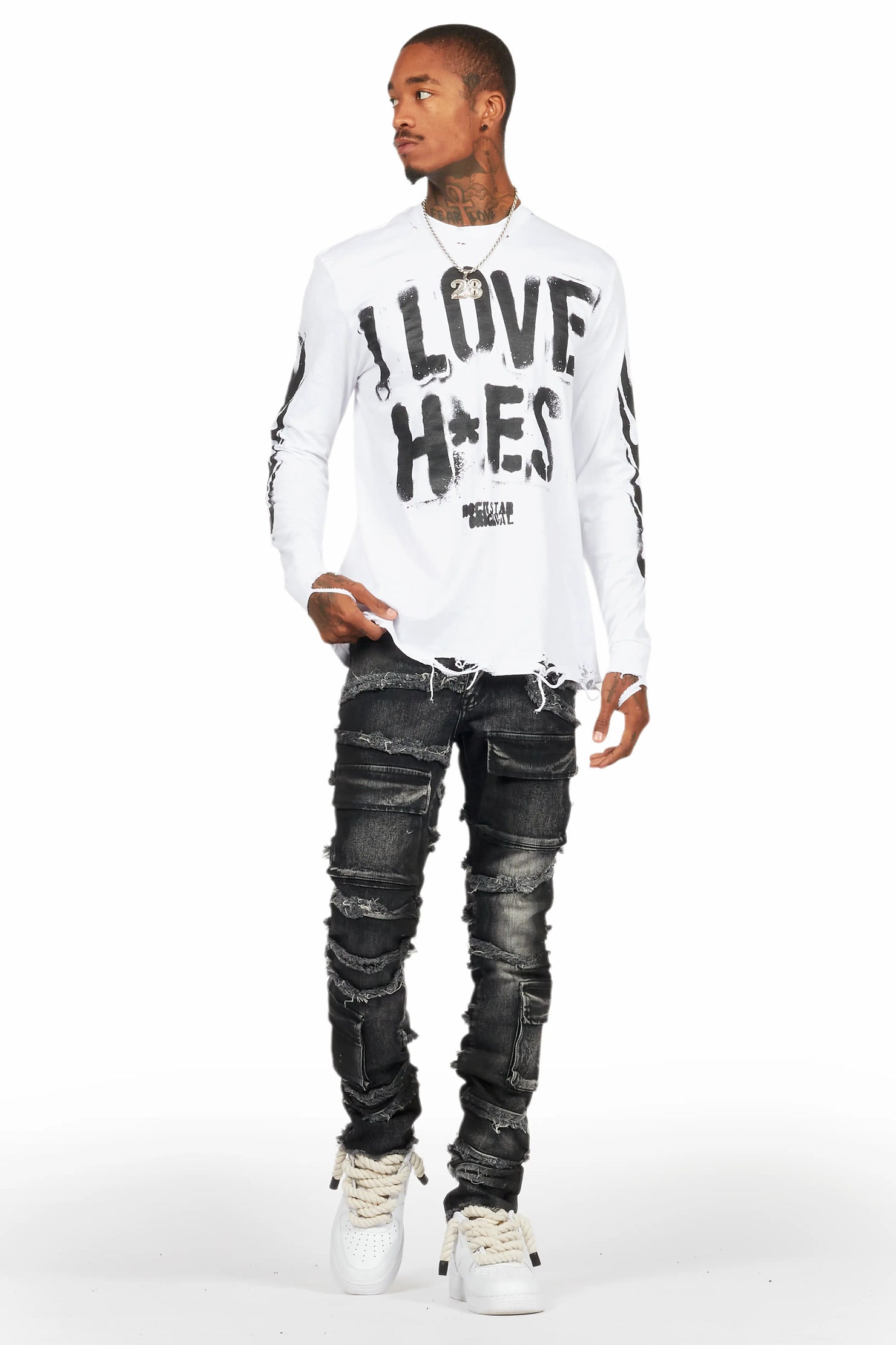 Banyan White Long Sleeve Graphic T-Shirt