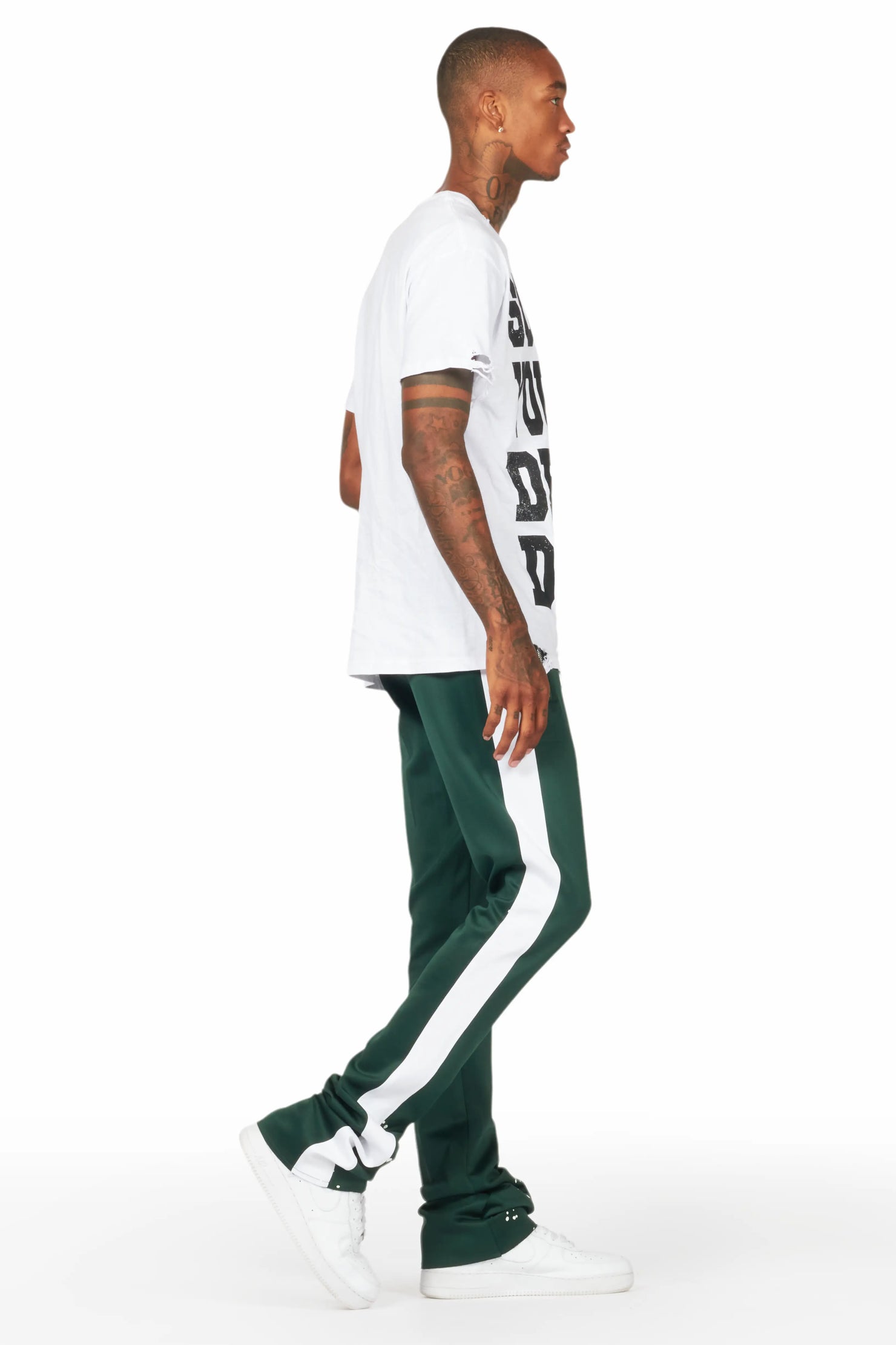 Tarl White/Green T-Shirt/Stacked Flare Track Set