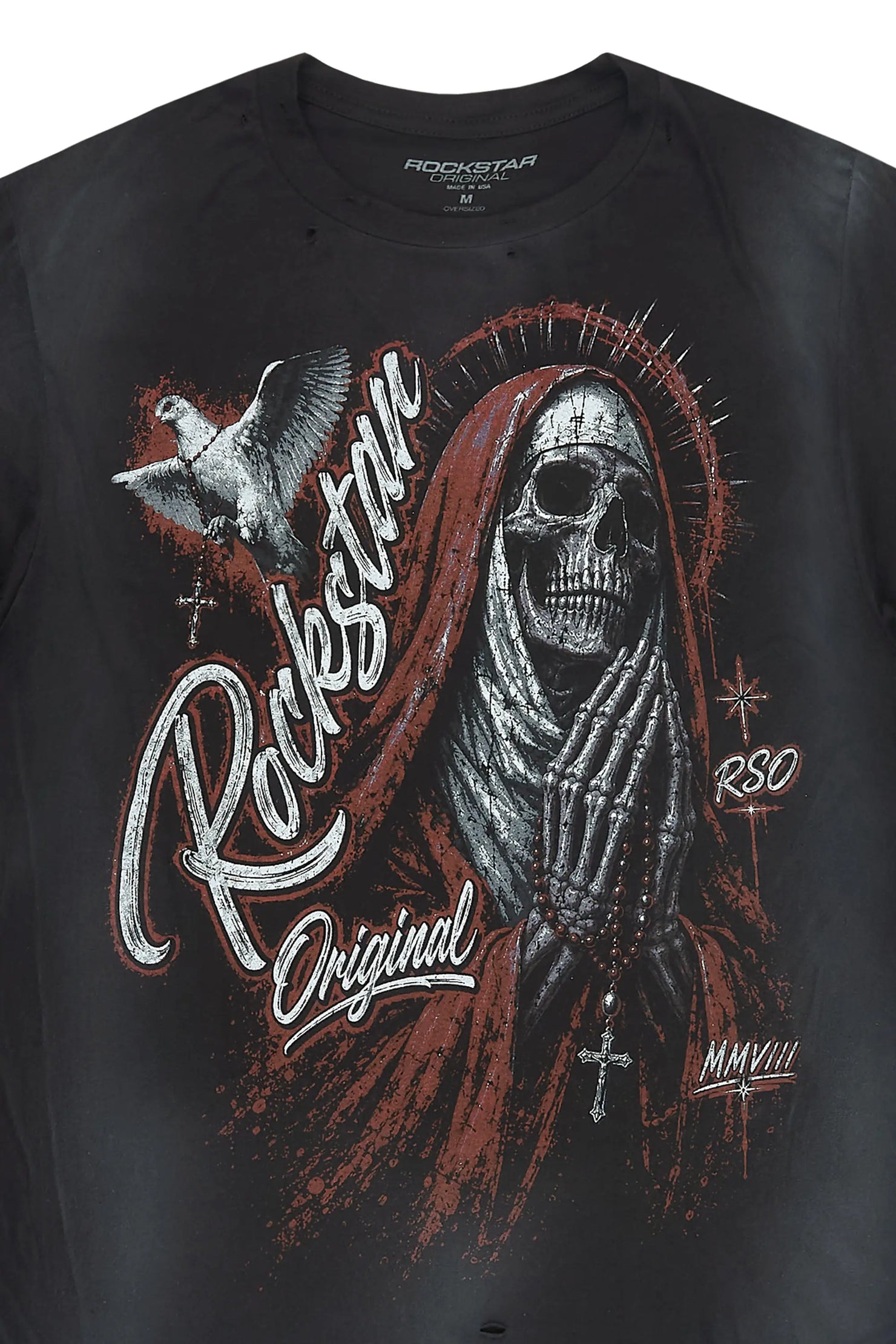 Sangrosary Black Oversized Graphic T-Shirt