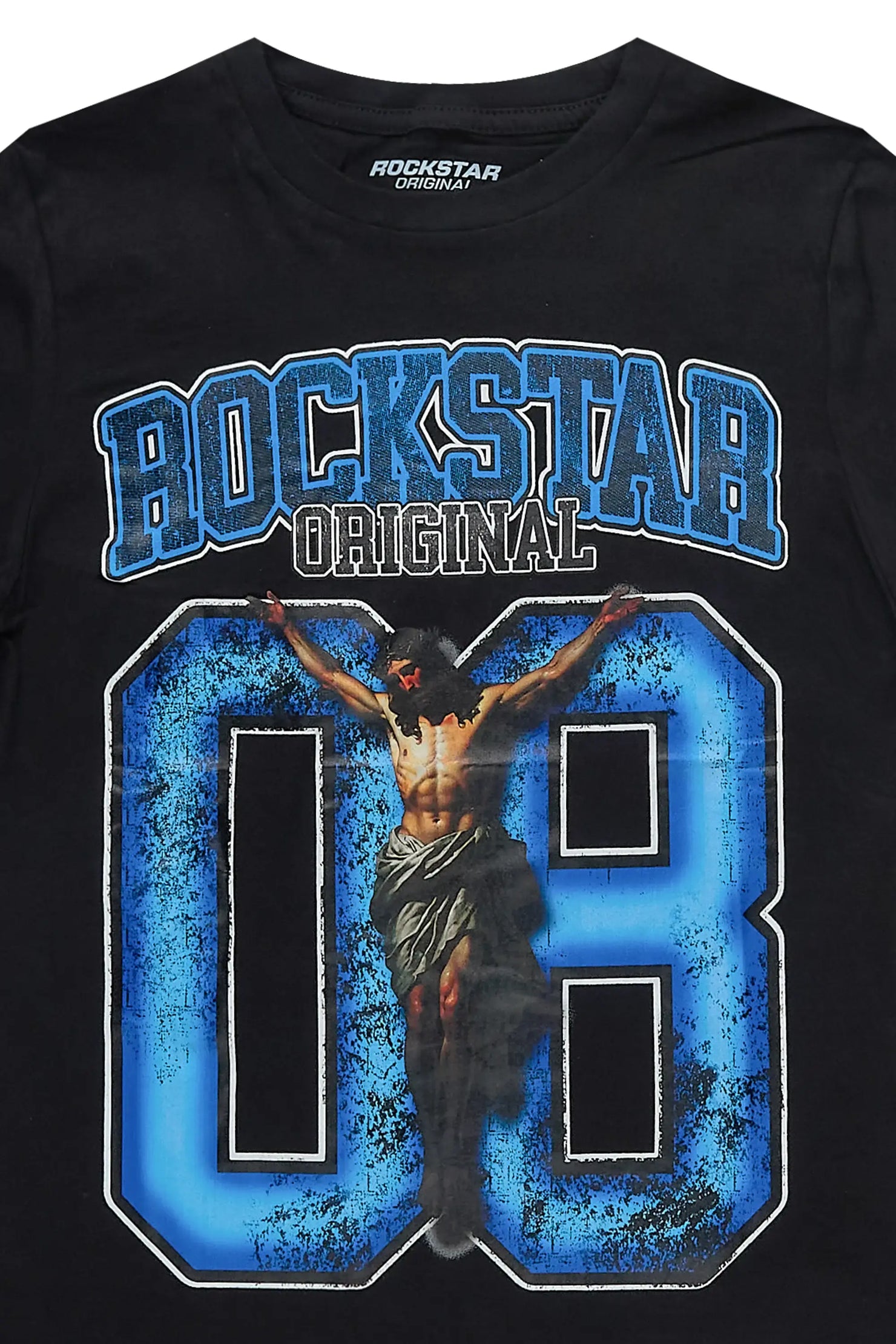Boys Fields Black/Blue Graphic T-Shirt