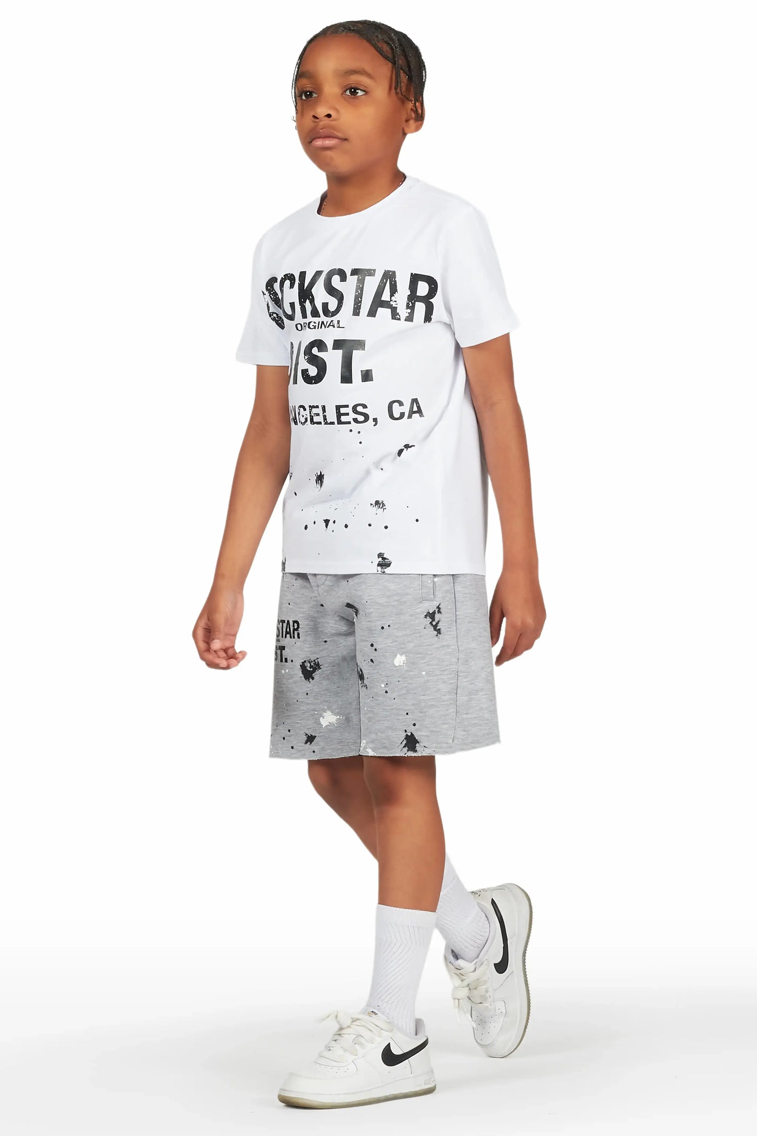 Boys Scottie White/Grey T-Shirt Short Set