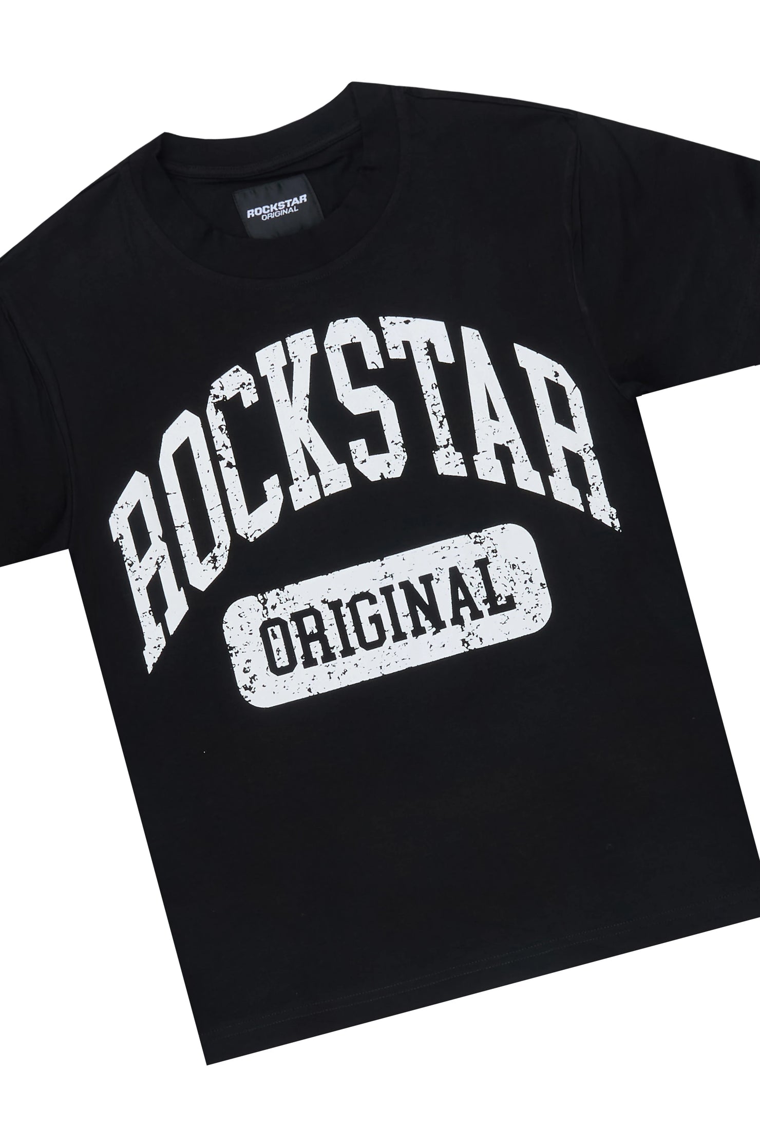 Boys Member Black Oversized T-Shirt/Short Set