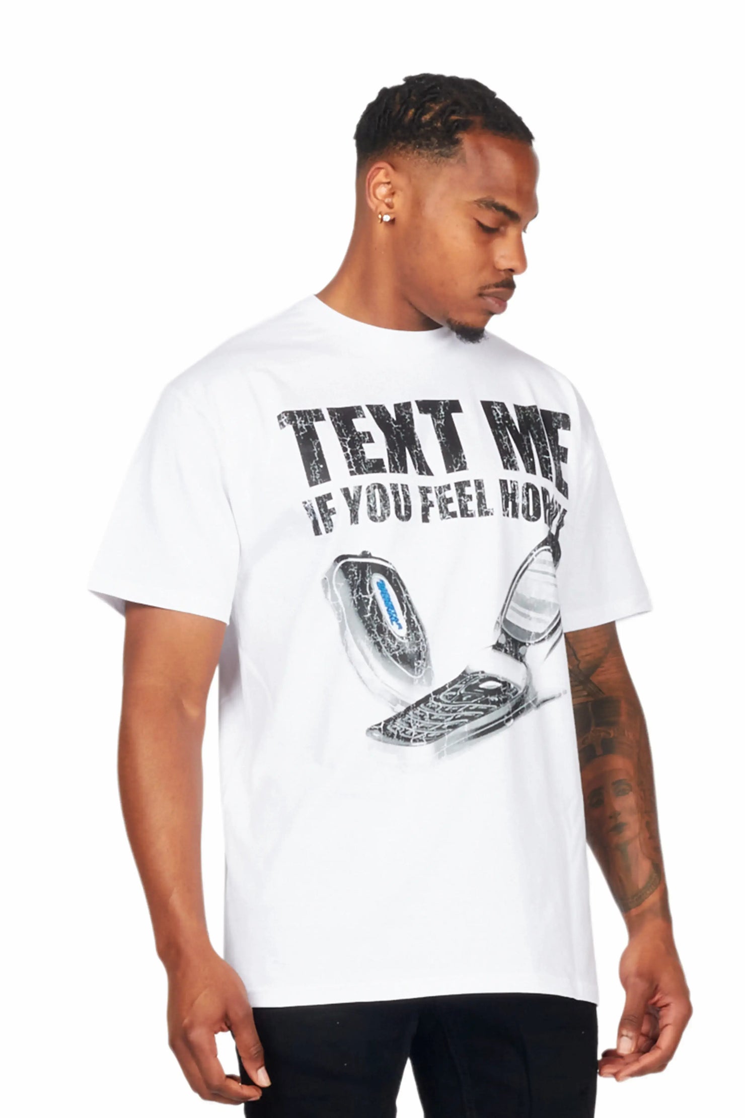Textme White Graphic T-Shirt
