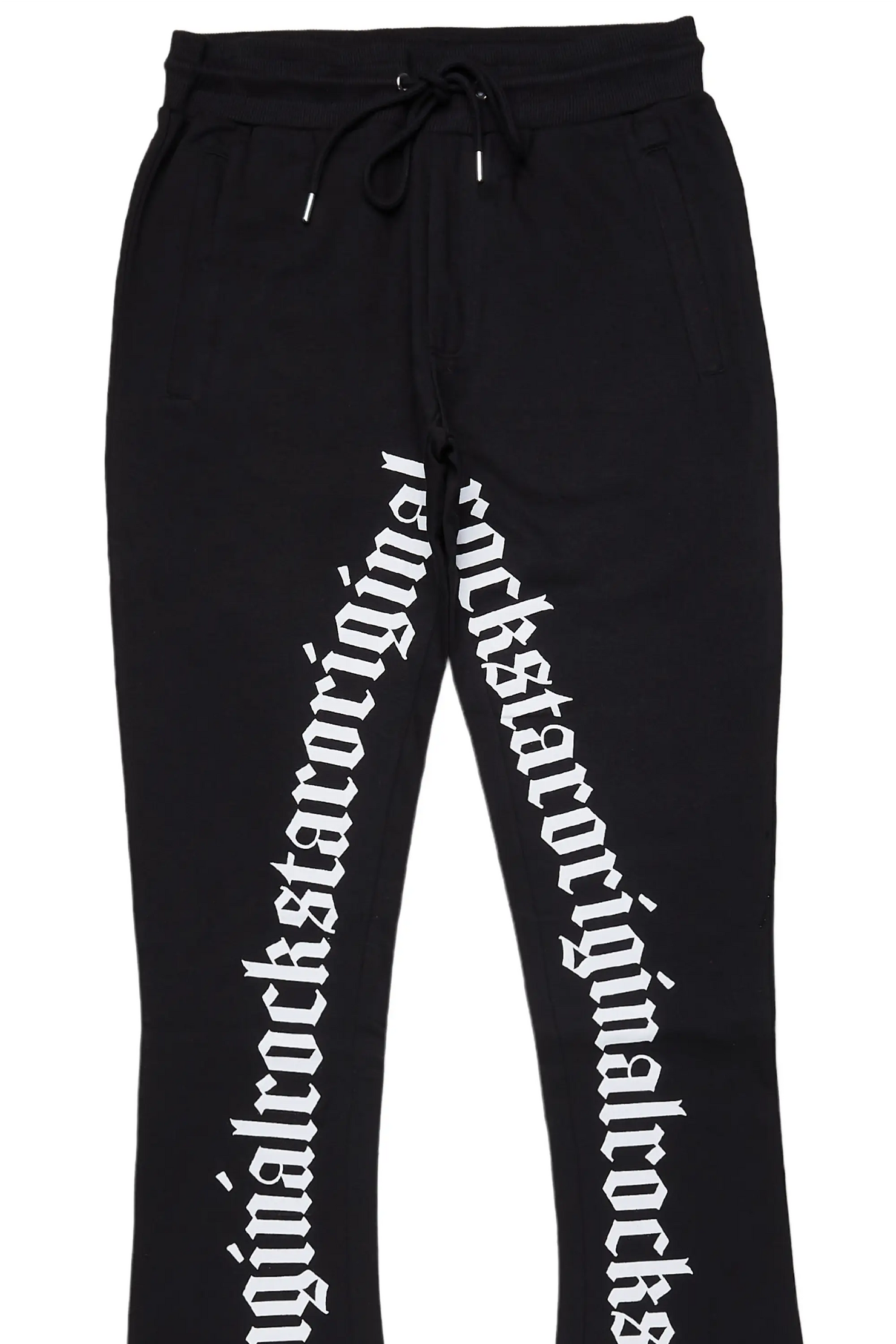 Callie Black/White Super Stacked Flare Pants