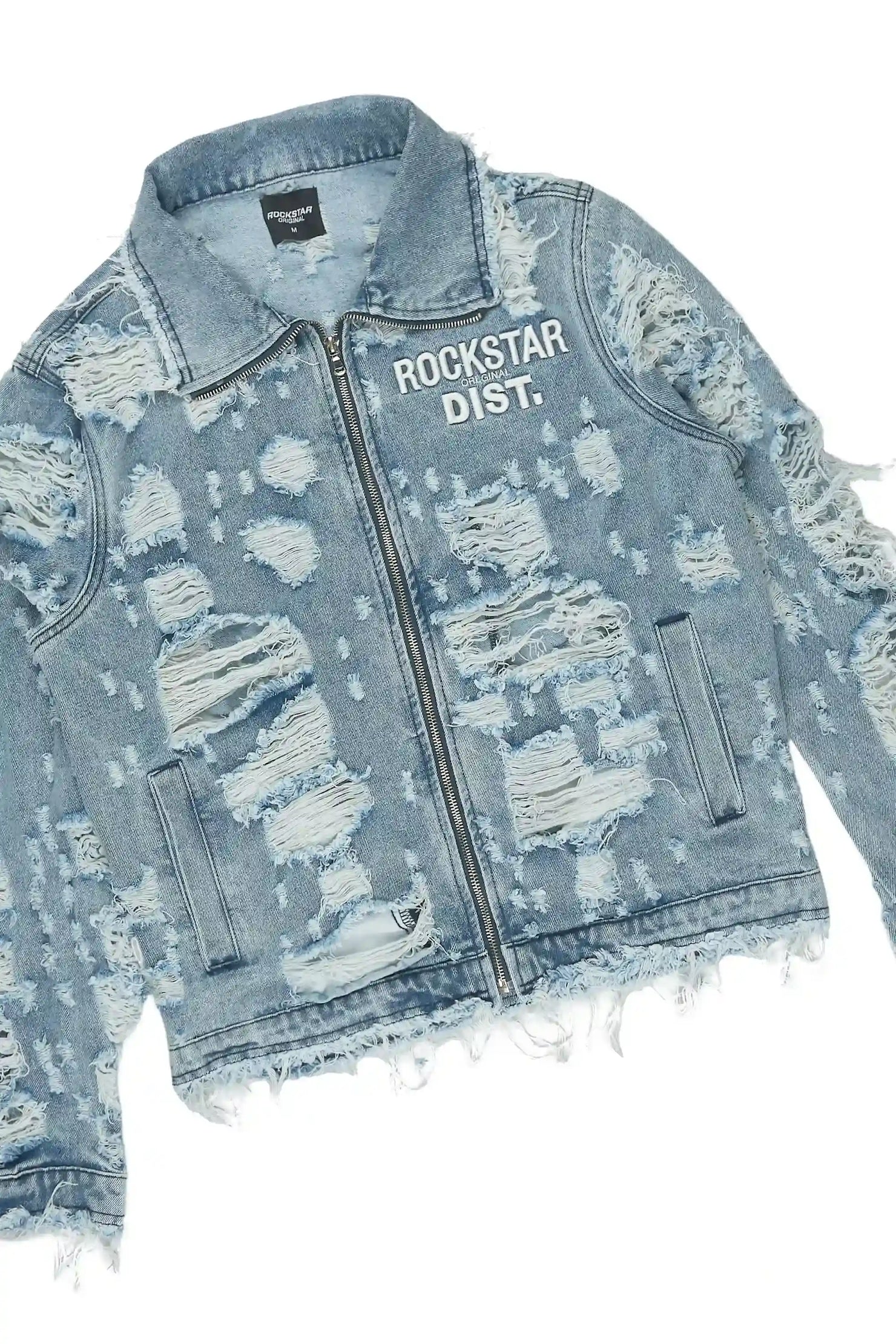 Faro Light Blue Denim Jacket/Stacked Flare Jean Set