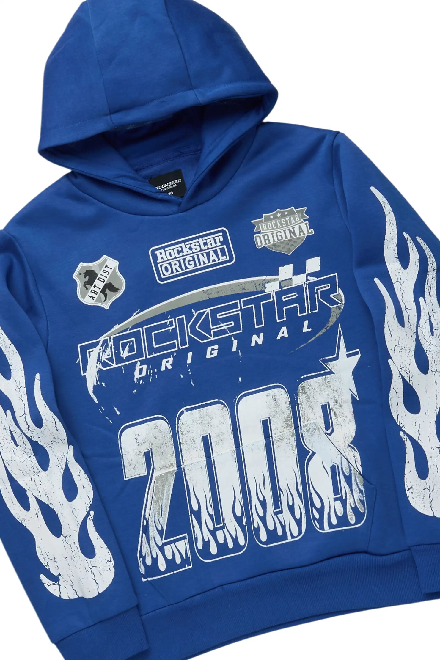 Boys Amos Royal Blue Hoodie & Shake Black Stacked Jean Set