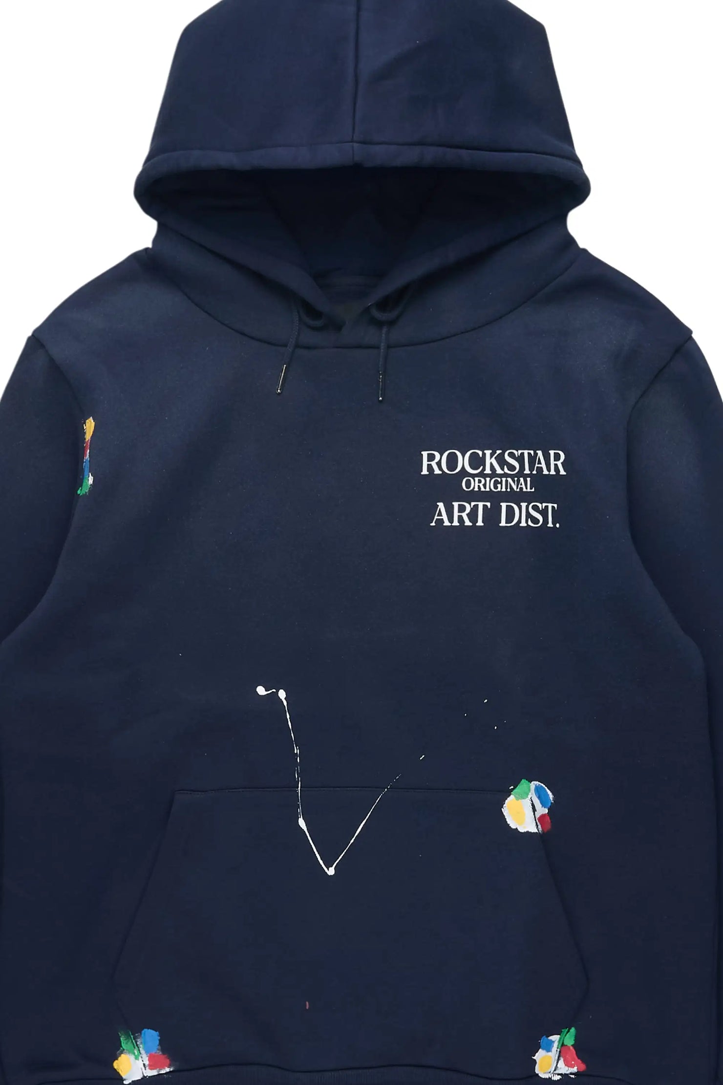 Rockstar Art Dist. Navy Graphic Relaxed Hoodie