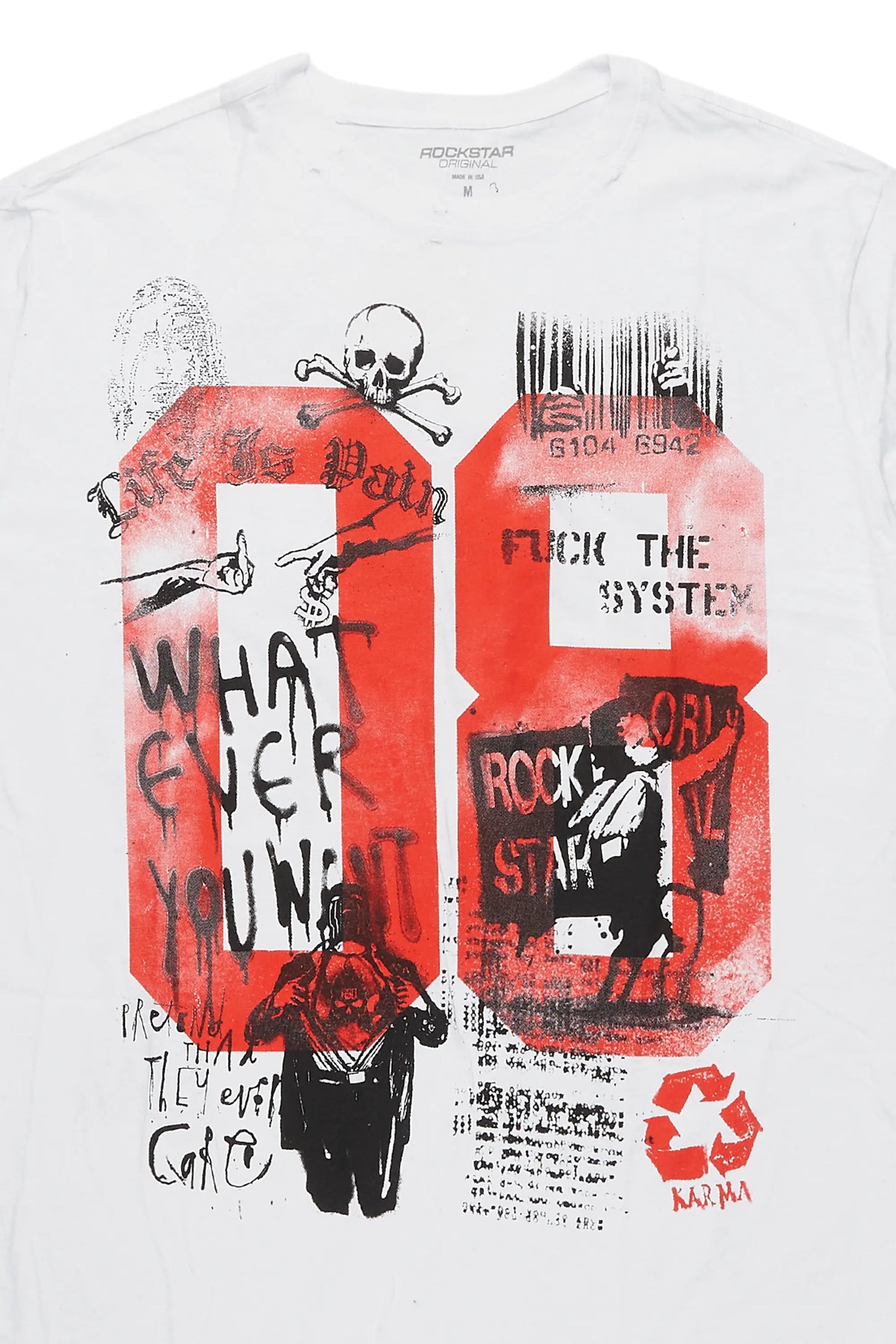 Grill White Graphic Muscle T-Shirt