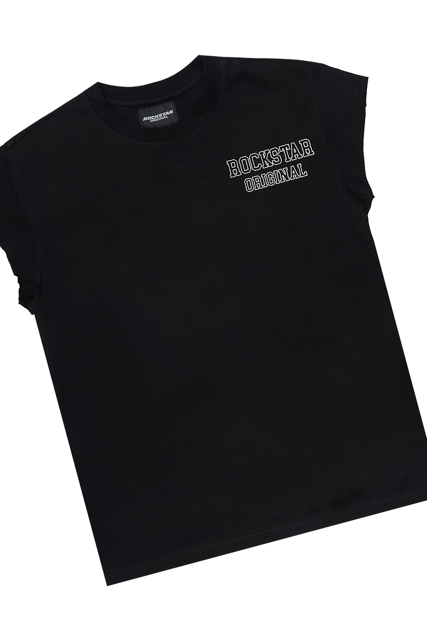 Boys Lusent Black/White Muscle Tee/Jort Set