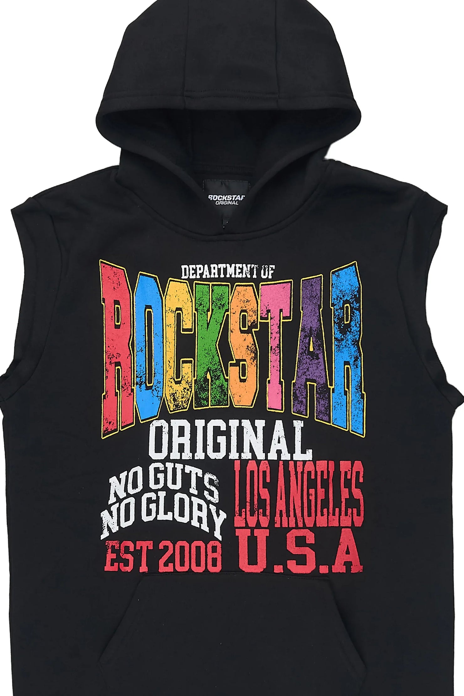 Boys Keen Black Sleeveless Hoodie