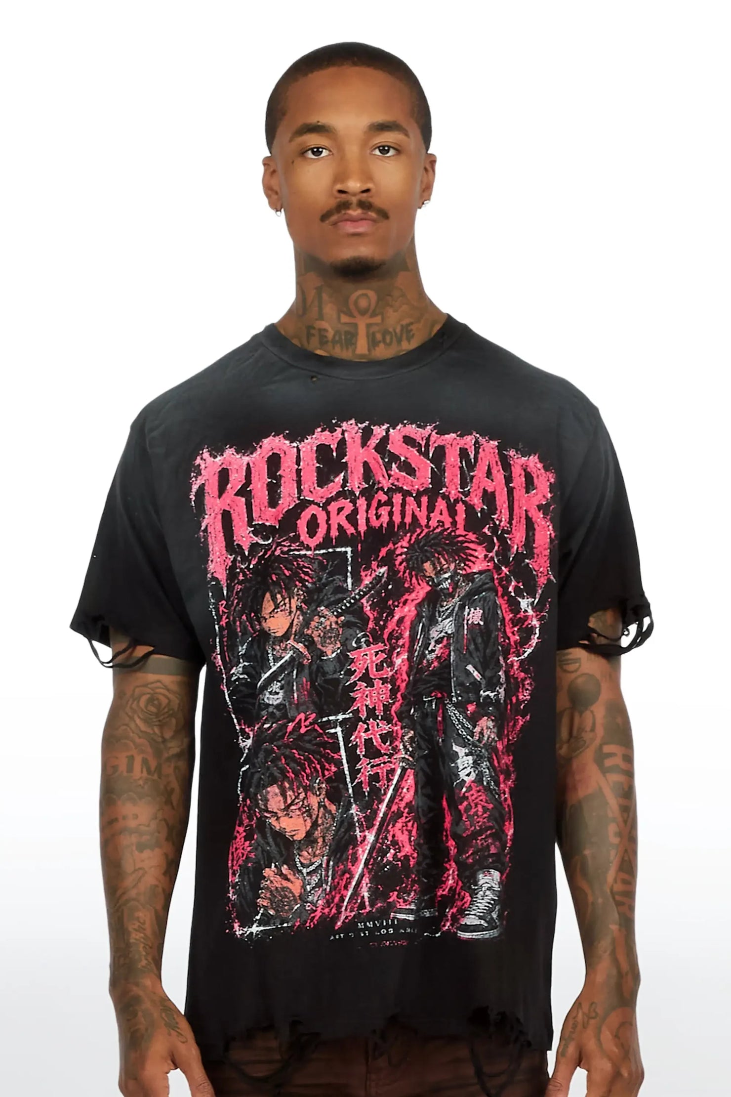 Brasko Black Oversized Graphic T-Shirt