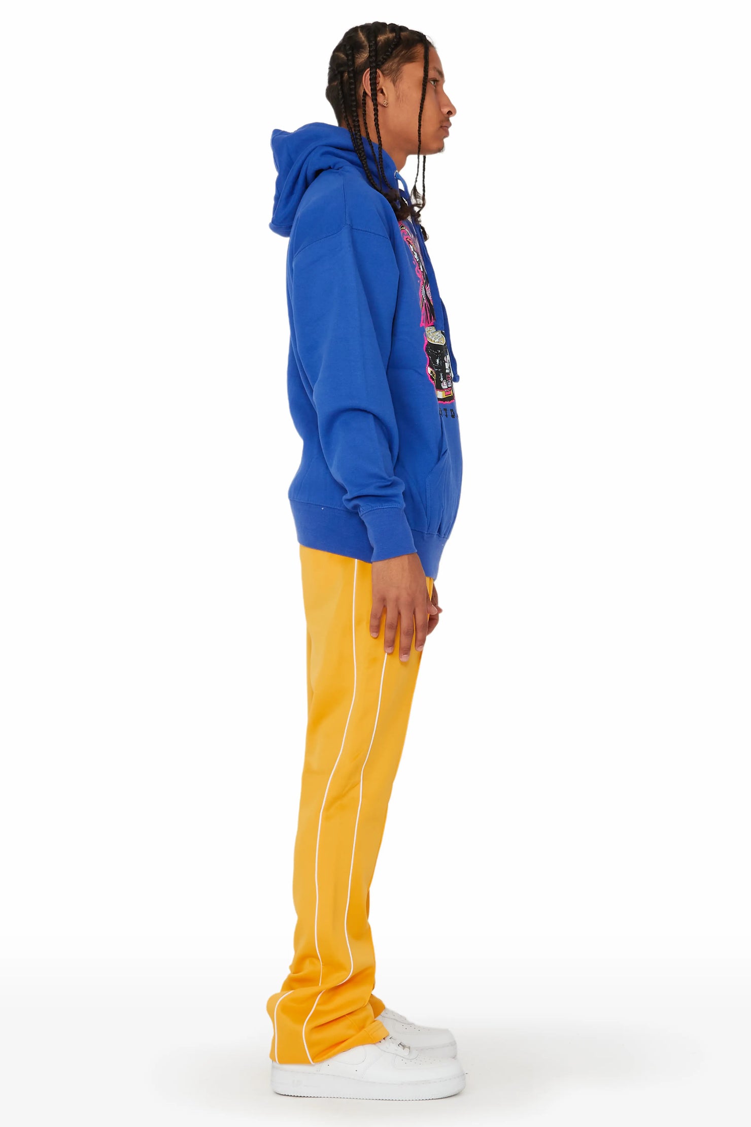 Daggor Blue/Yellow Hoodie/Track Pant Set