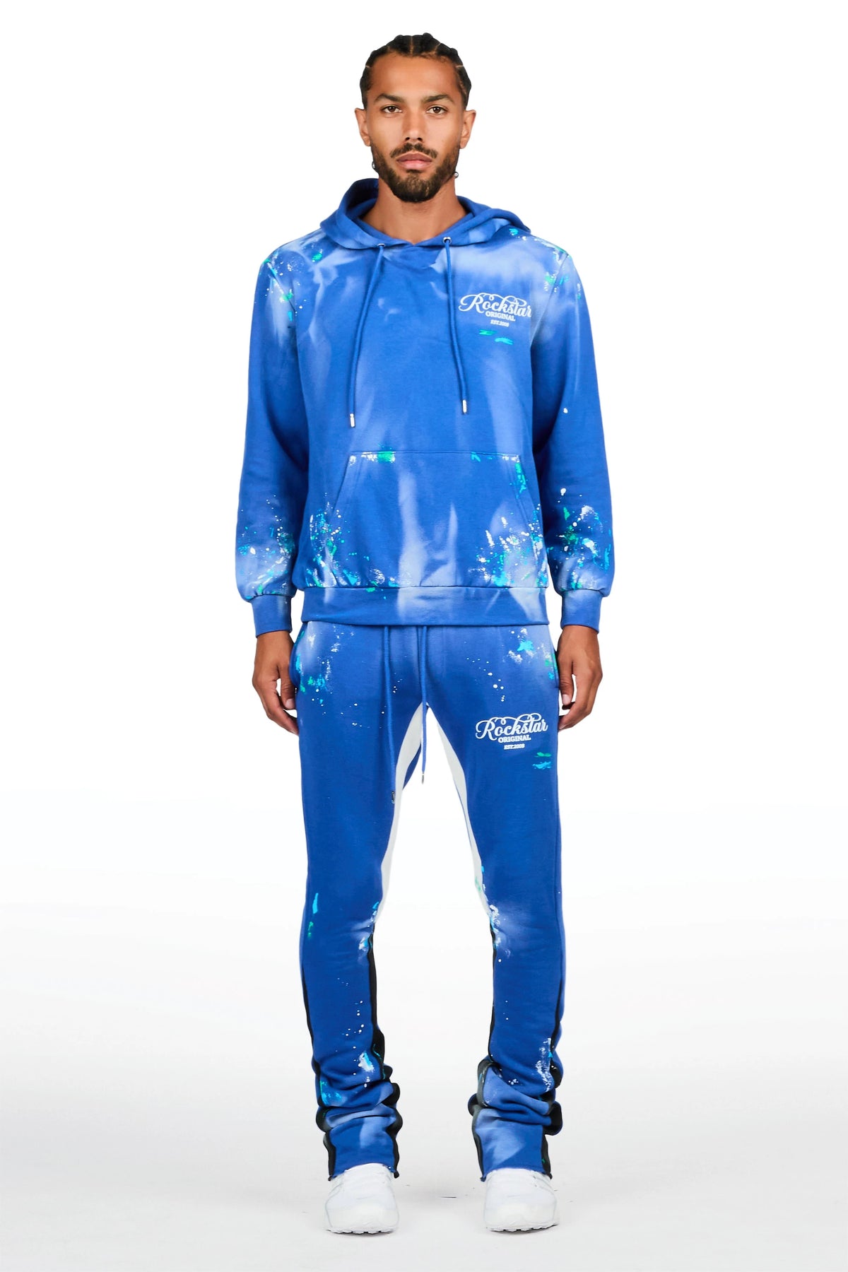 Kanne Royal Blue Hoodie/Stacked Flare Pant Track Set