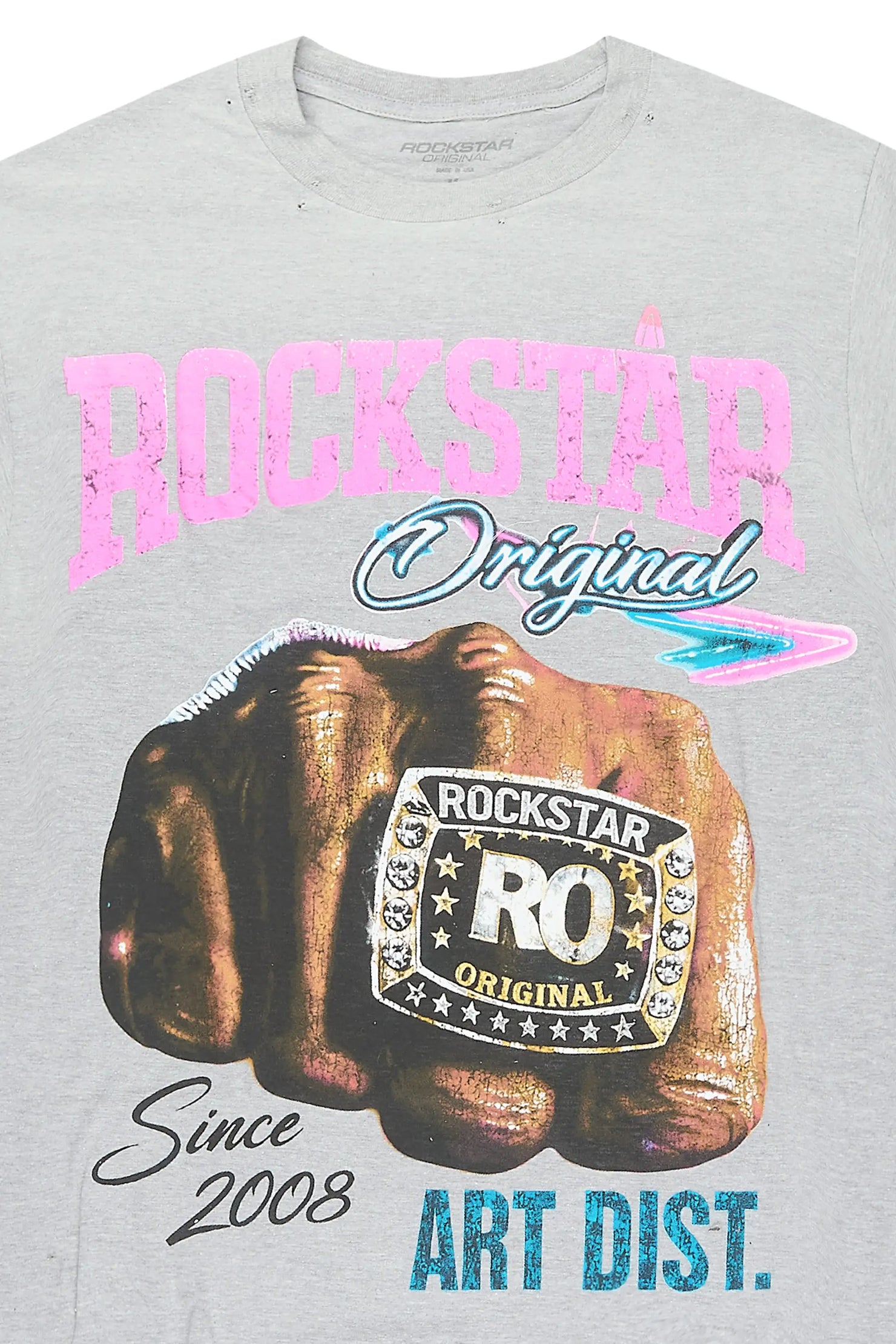 Dewayne Heather Grey Oversized Graphic T-Shirt