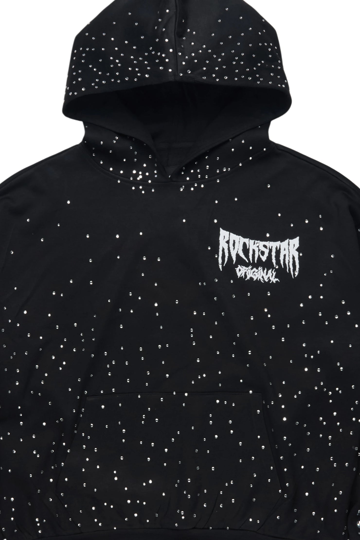 Twinkle Black/Clear Rhinestone Hoodie