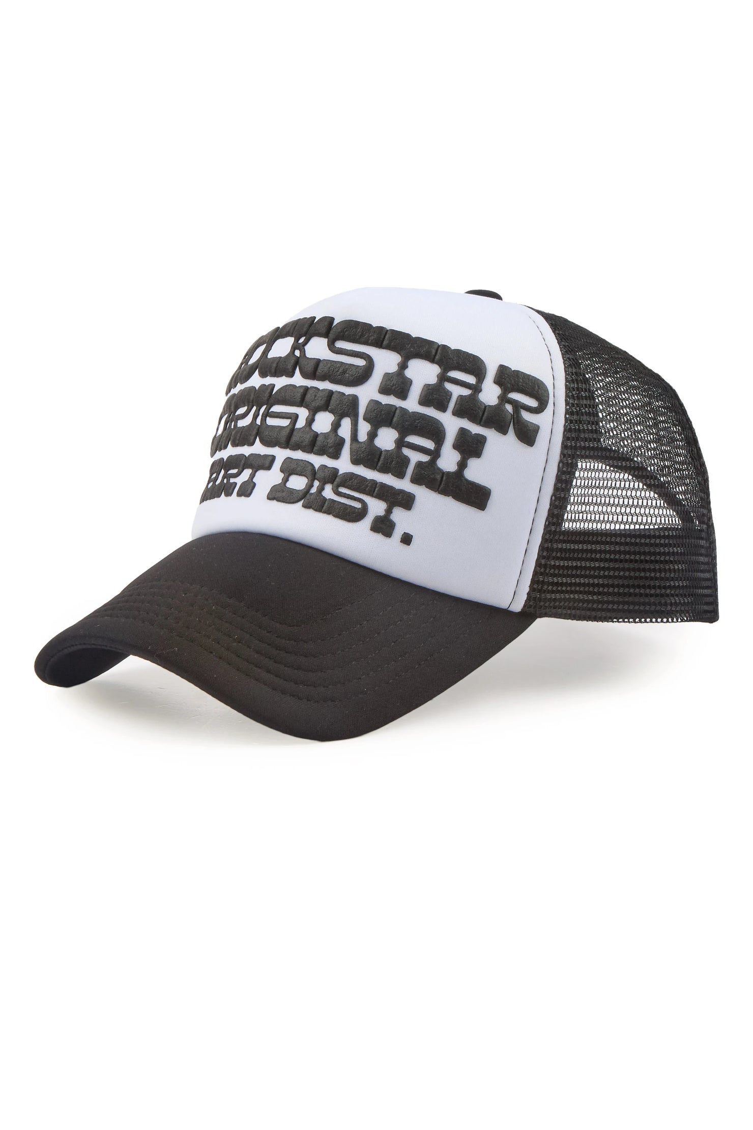 Kennedie Black/White Trucker Hat