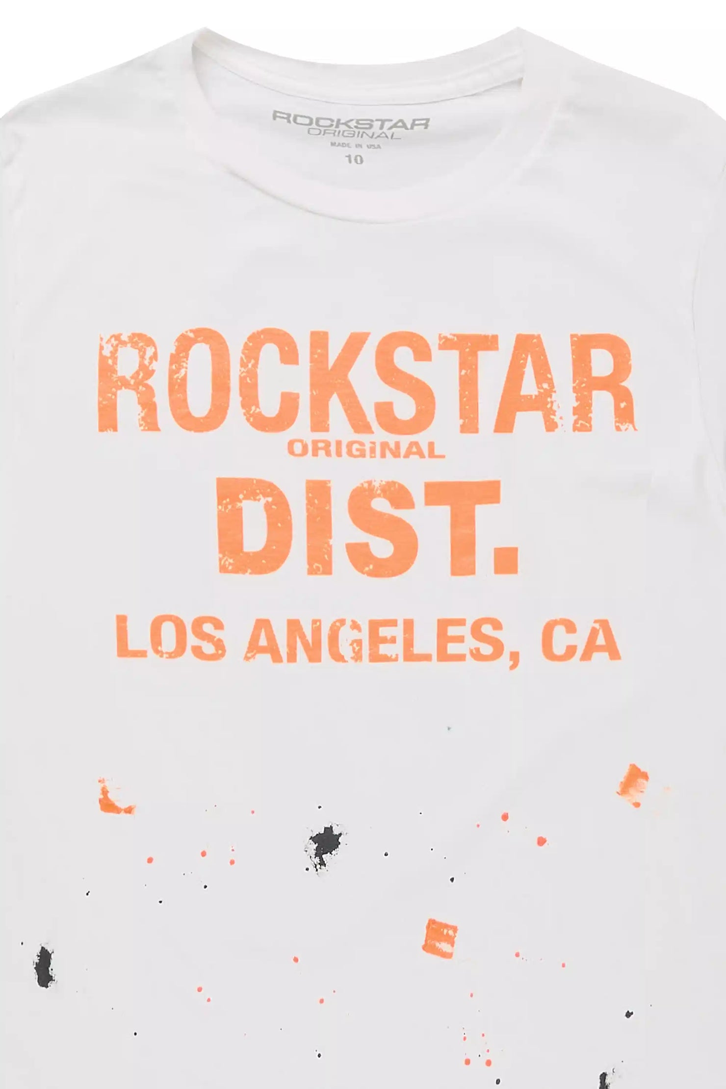 Boys Scottie White/Orange Graphic T-Shirt