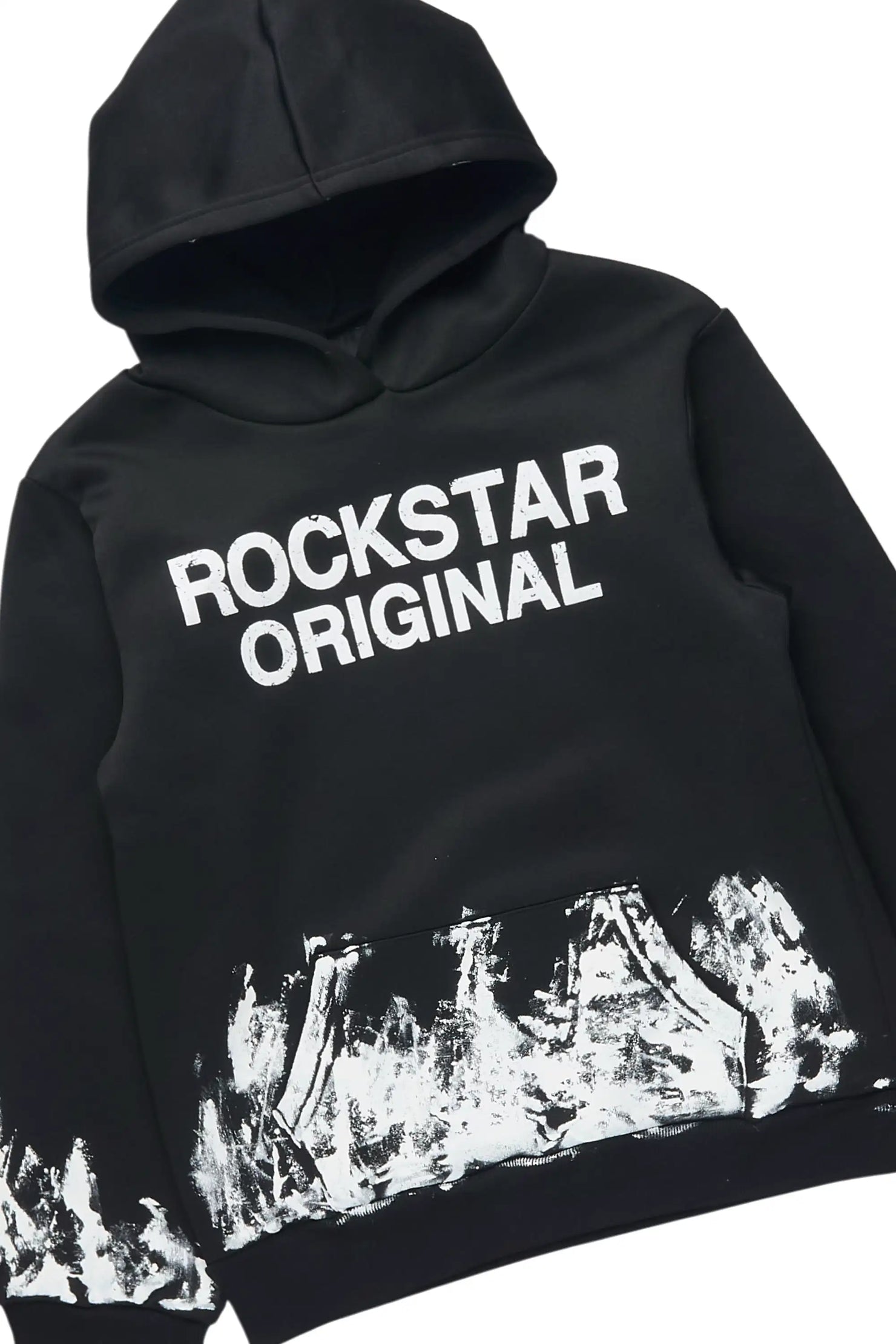 Boys Deniska Black/White Hoodie Track Pant Set