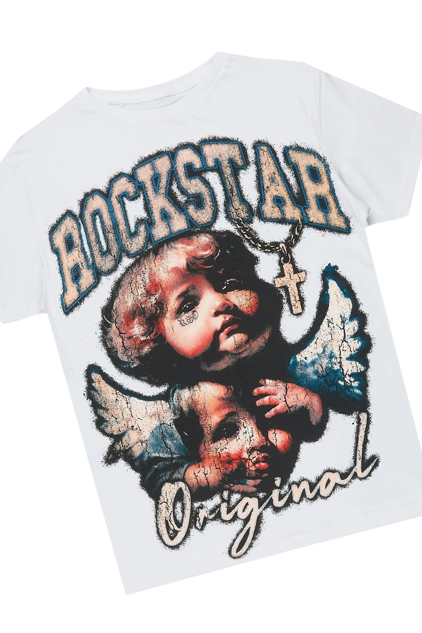 Boys Deilab White/Black T-Shirt/Stacked Painter Jean Set