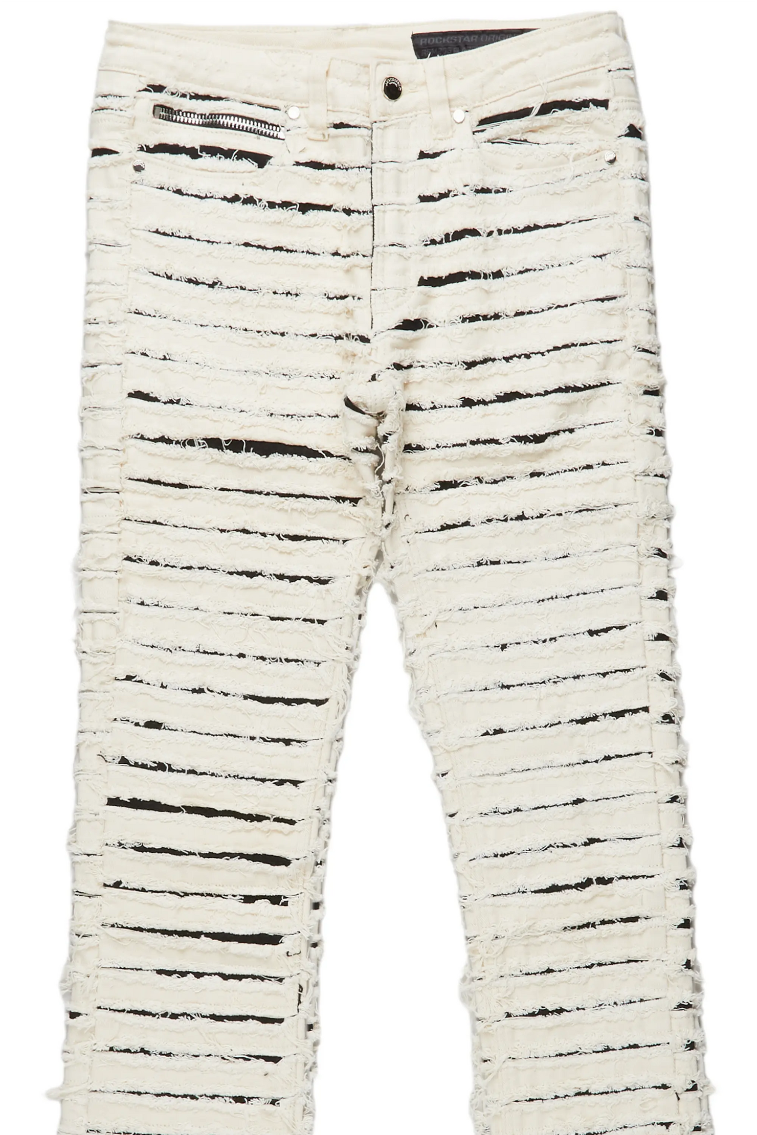 Korren Black/Beige Stacked Flare Jean