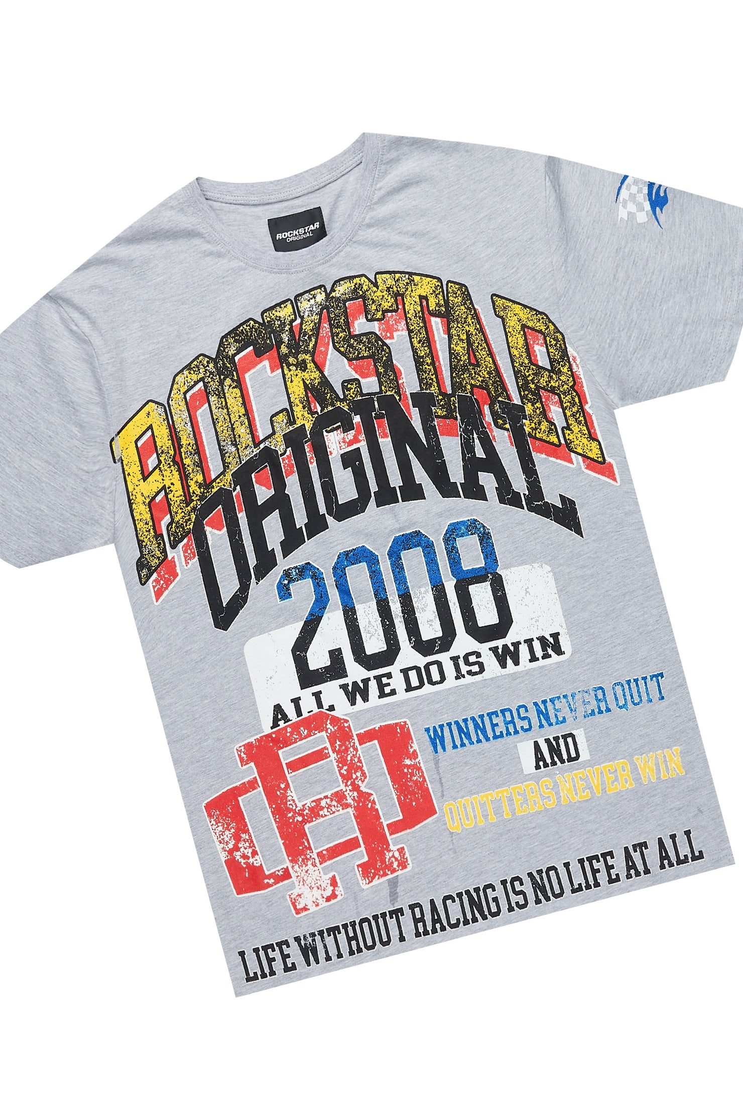 Colorful Race Heather Grey/Black T-Shirt Cargo Shorts Set