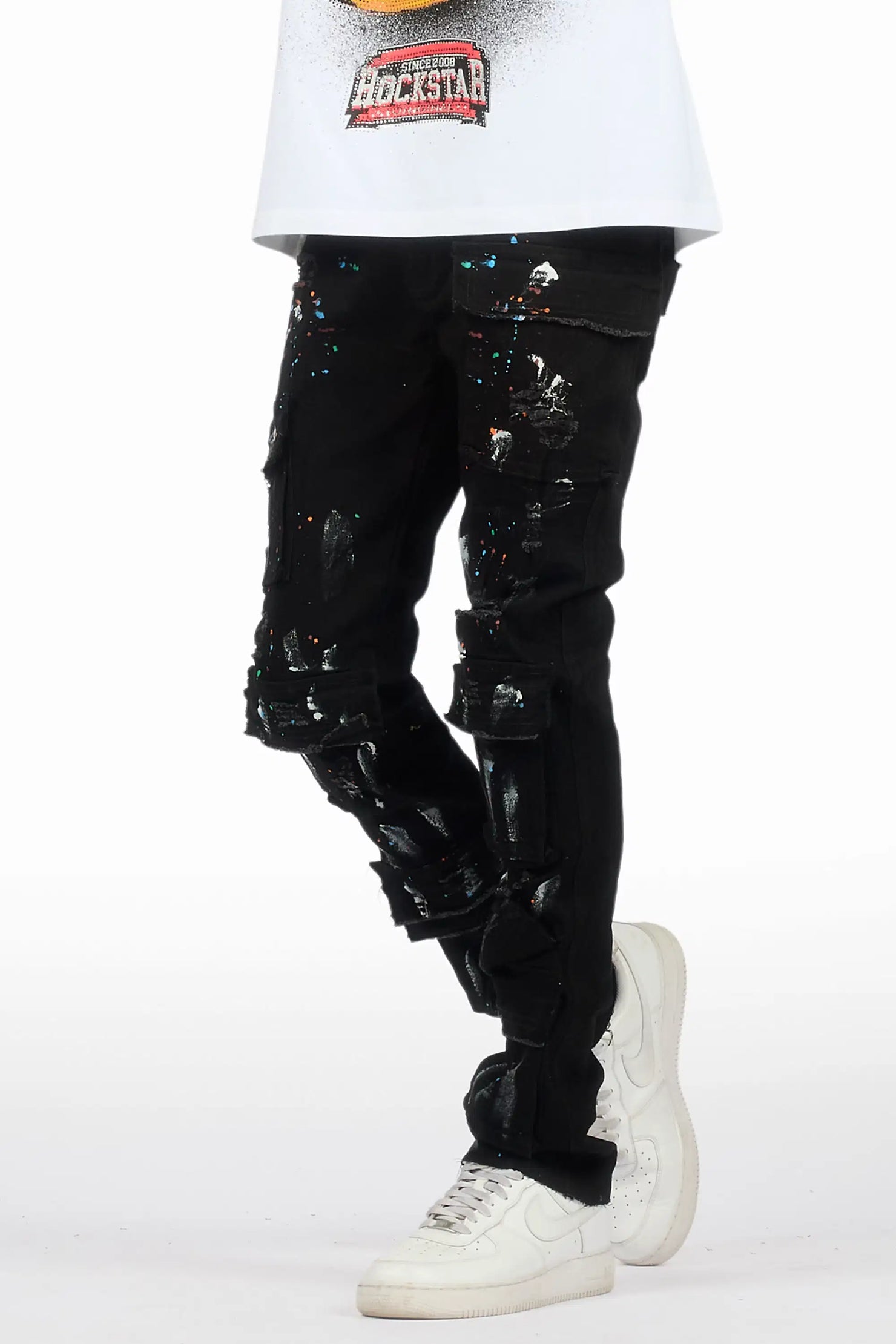 Orien Jet Black Painter Skinny Fit Jean