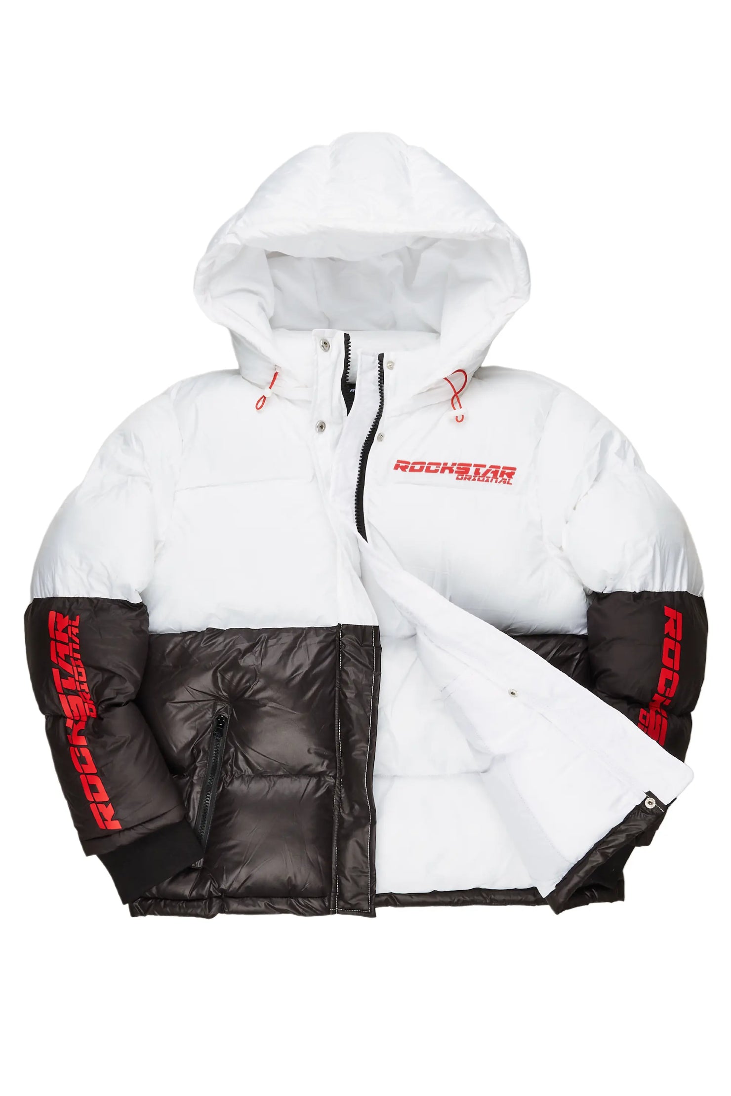 Jennay White/Black Puffer Jacket