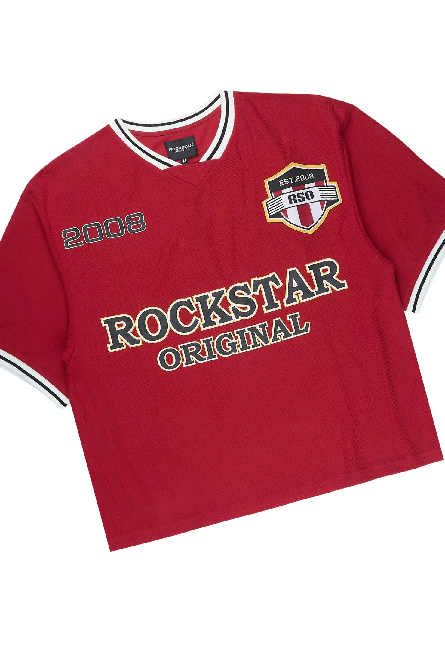 Ezel Red Crop Boxy Tee/Barrel Fit Track Set