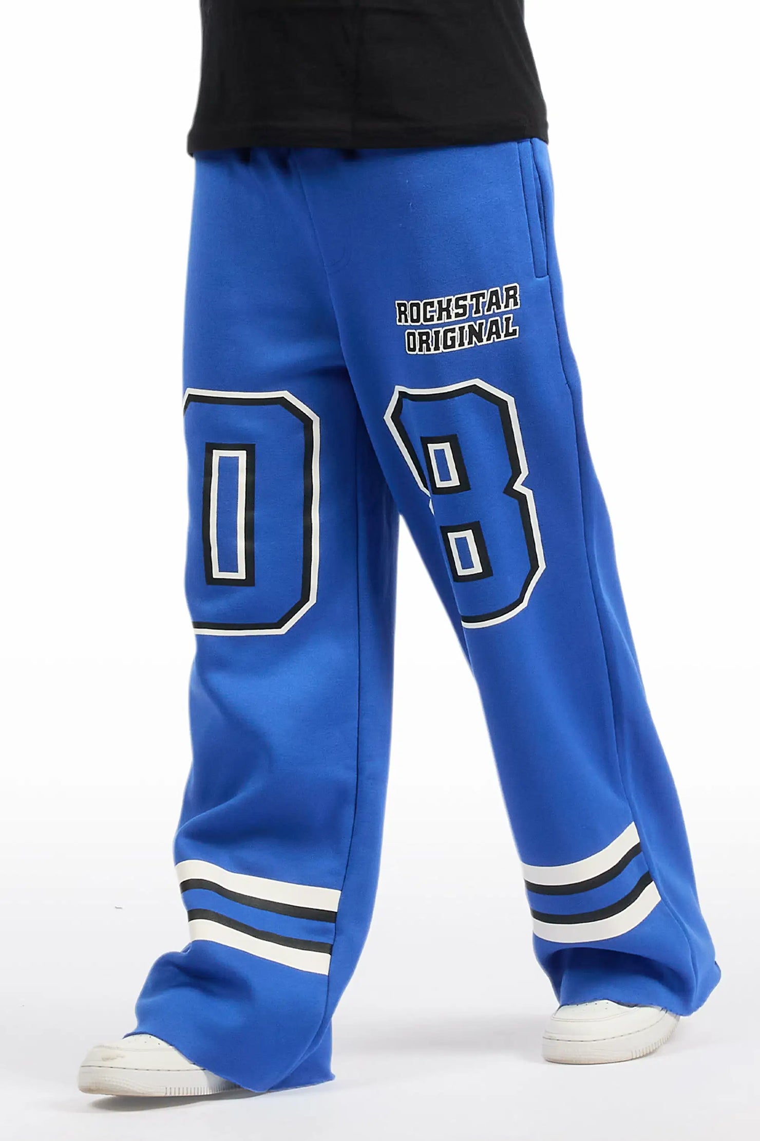 Boys Lenayh Royal Blue Baggy Track Pant