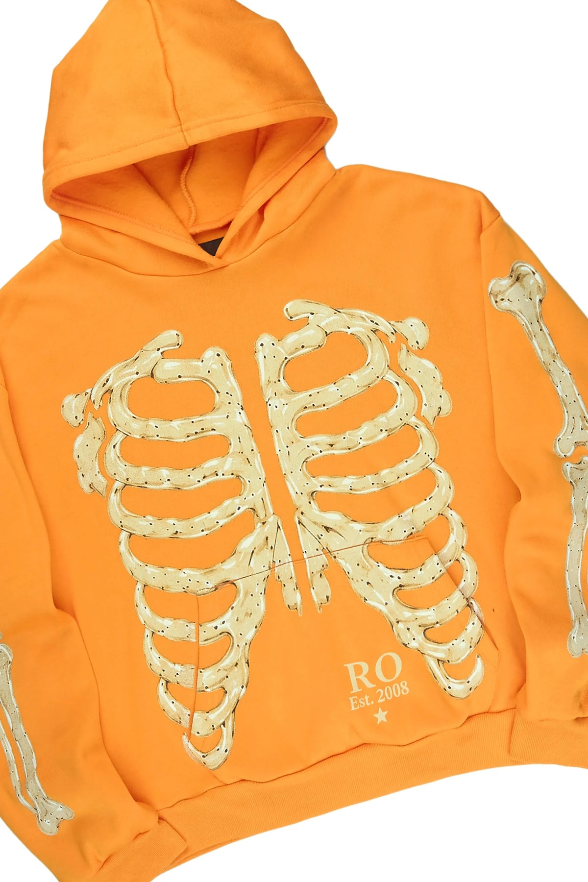 Boys Vermis Orange/Cream Stacked Hoodie Track Set