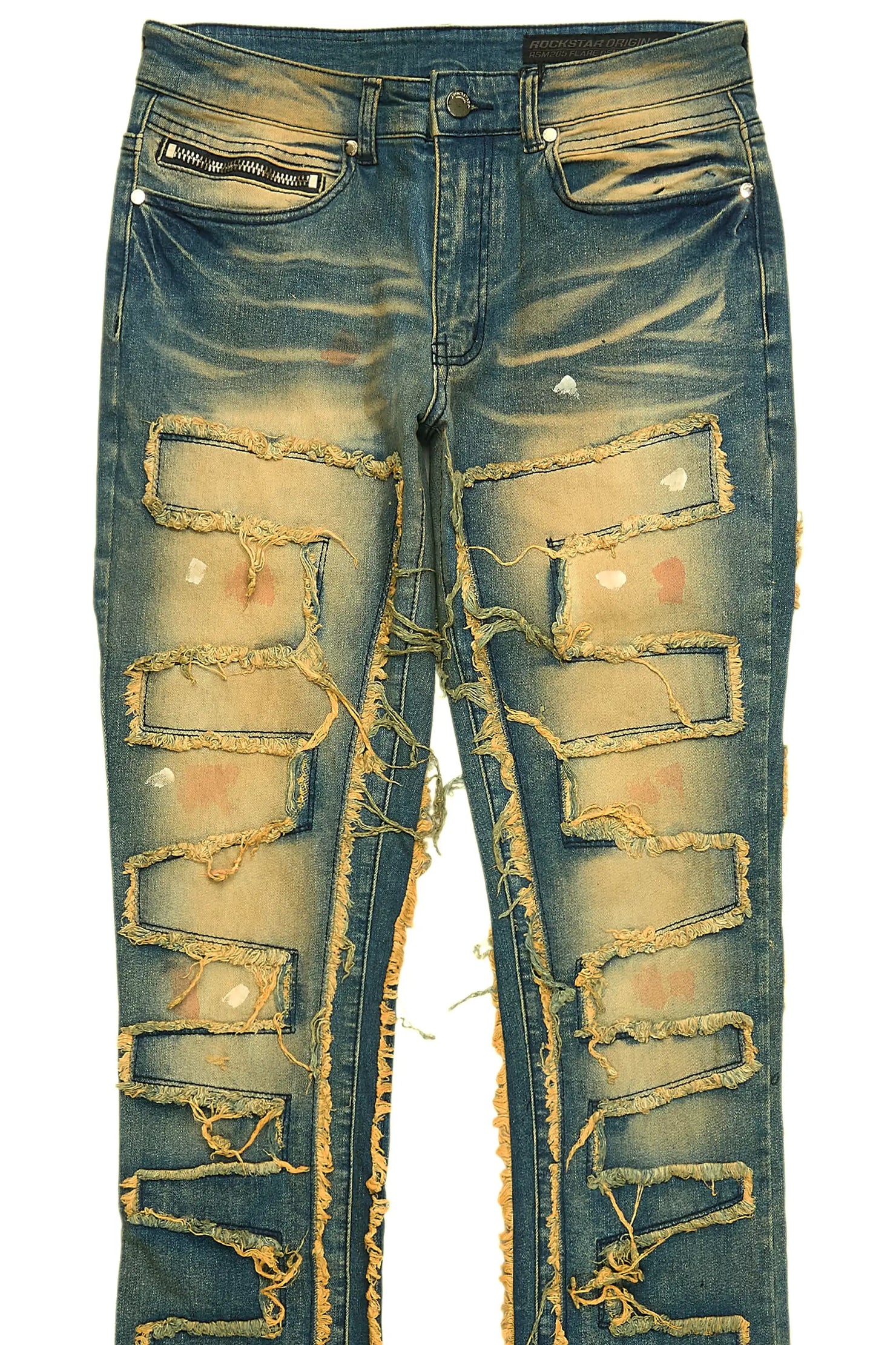 Shake Tint Dirty Blue Stacked Flare Jean