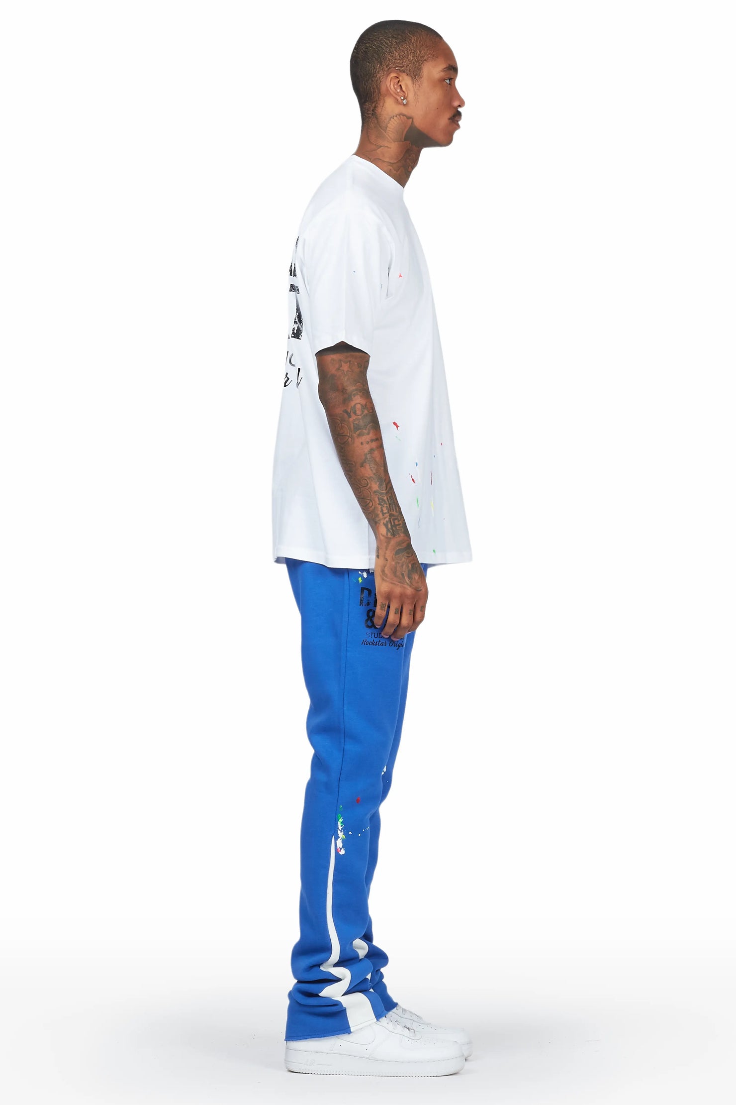 Mancha White/Blue T-Shirt Stacked Flare Track Set